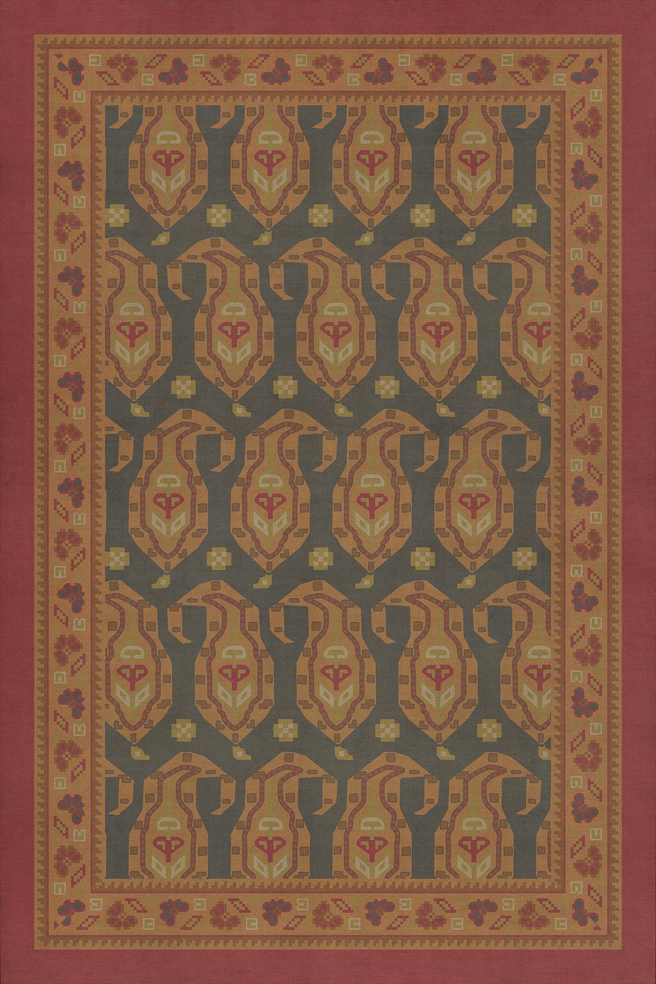 Persian Bazaar - Kintala - Lolo 24x36 Vintage Vinyl Floorcloth