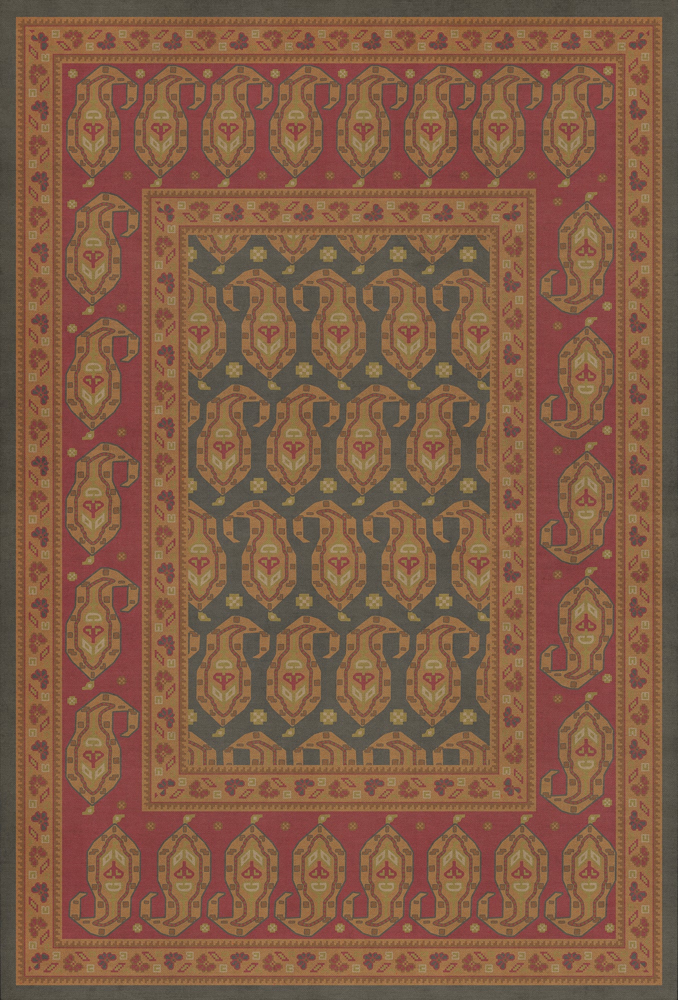 Persian Bazaar - Kintala - Lolo 38x56 Vintage Vinyl Floorcloth