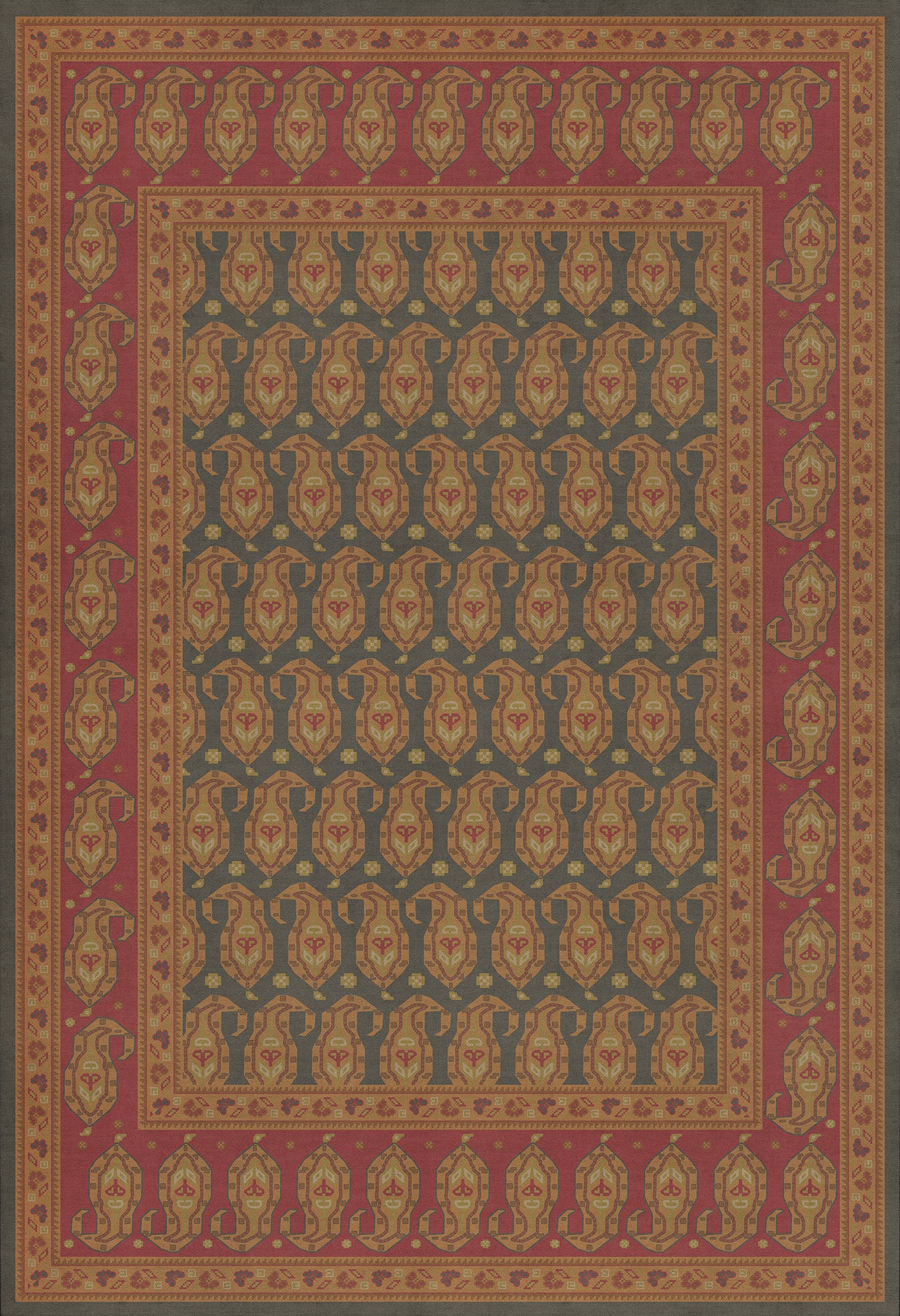 Persian Bazaar - Kintala - Lolo 52x76 Vintage Vinyl Floorcloth
