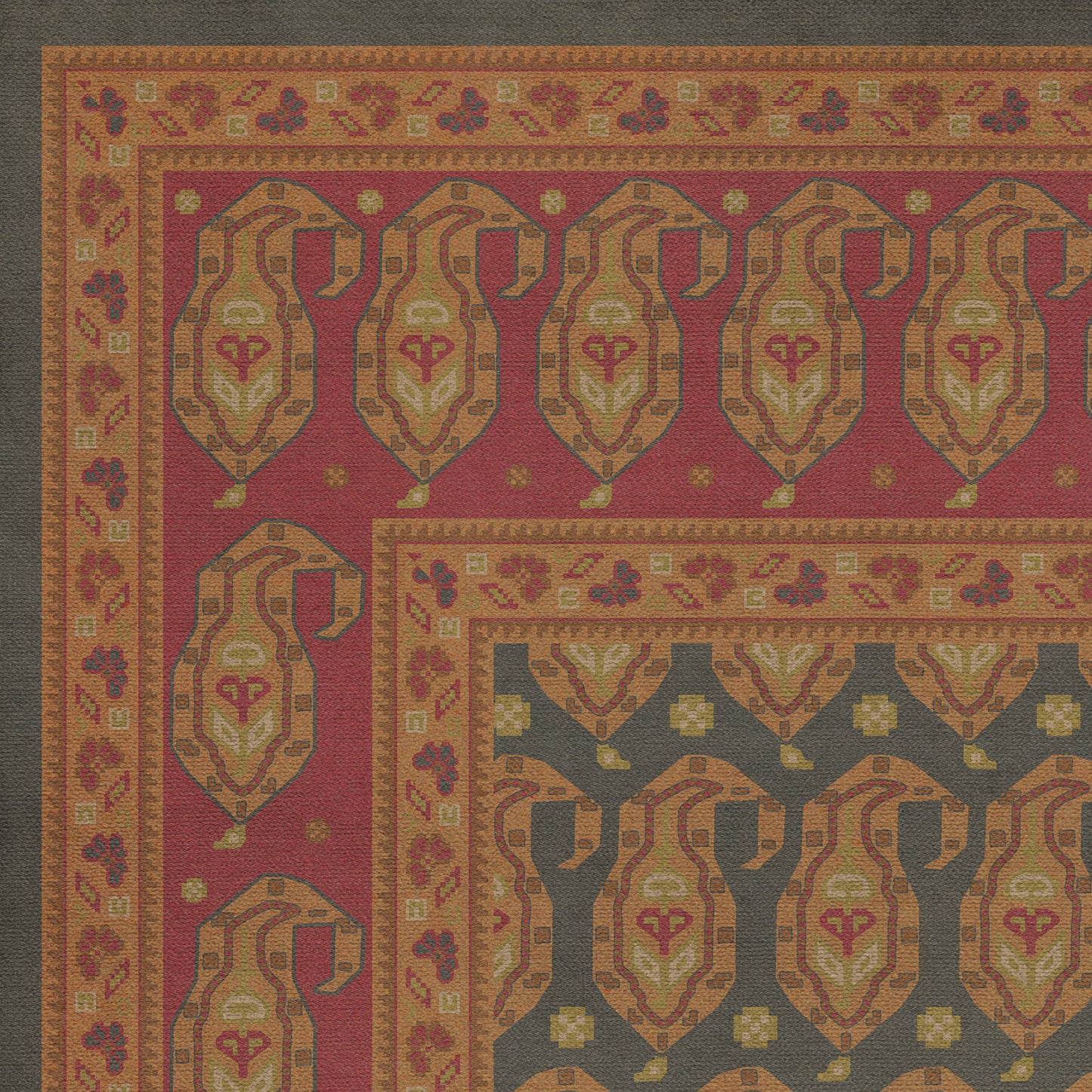 Persian Bazaar - Kintala - Lolo 72x108 Vintage Vinyl Floorcloth