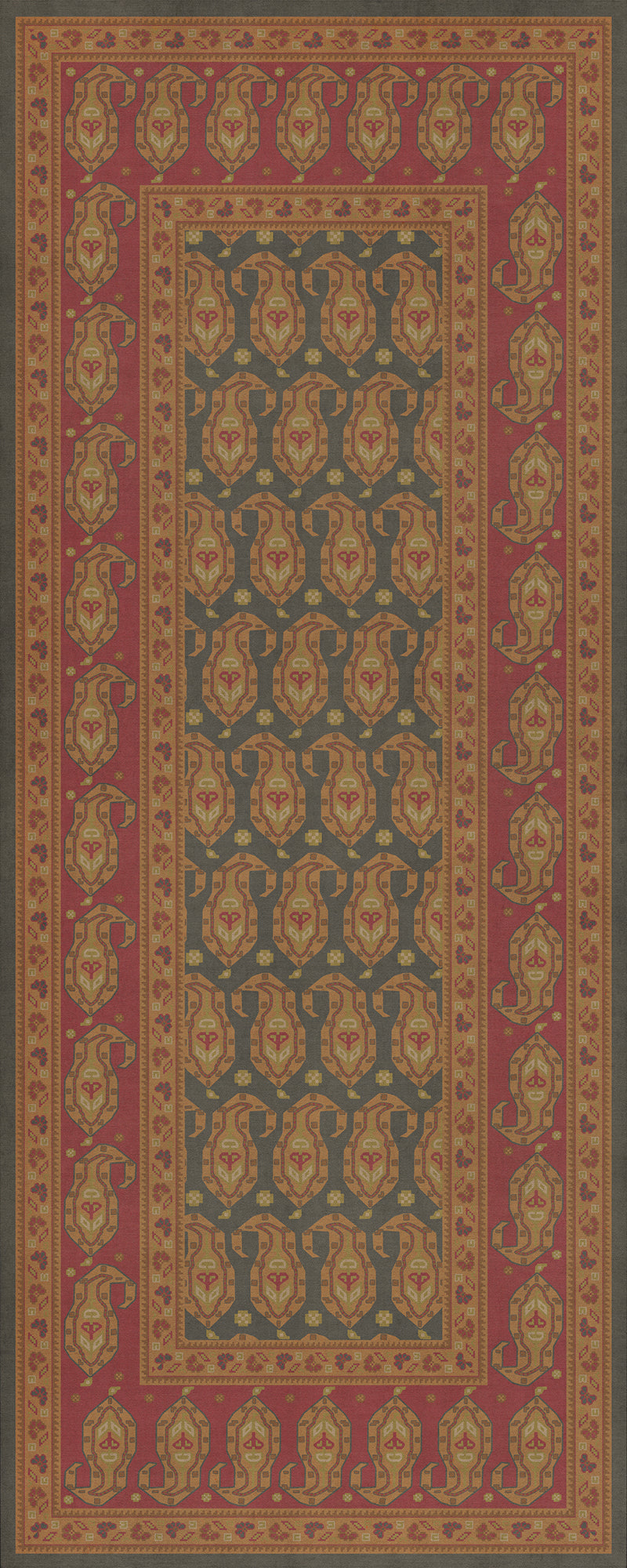 Persian Bazaar - Kintala - Lolo 36x90 Vintage Vinyl Floorcloth