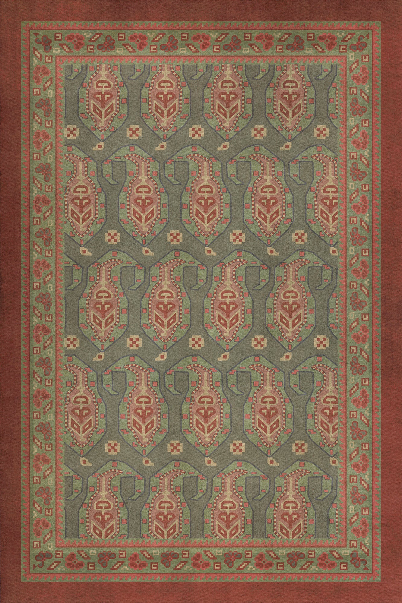 Persian Bazaar - Kintala - Mora 20x30 Vintage Vinyl Floorcloth