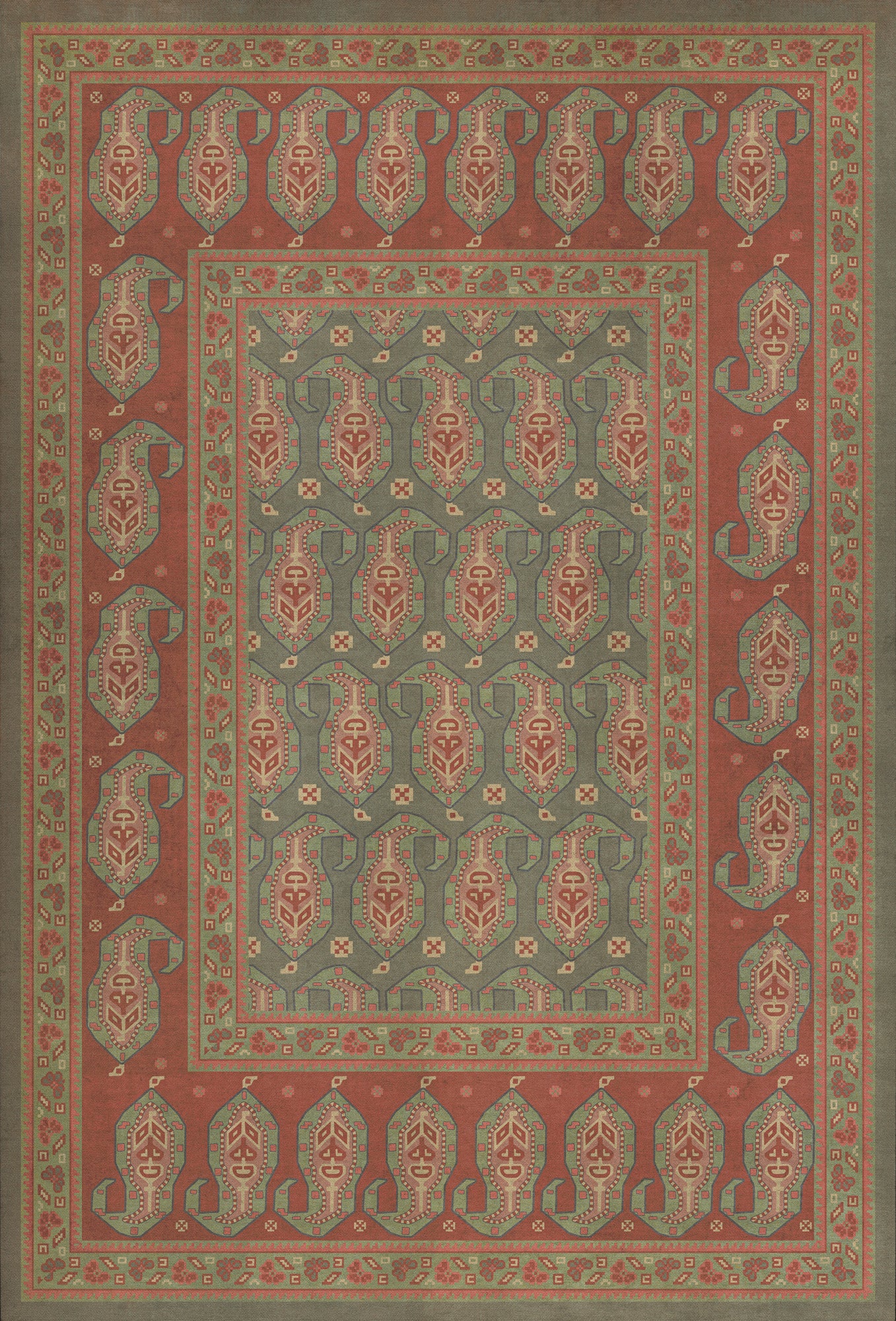 Persian Bazaar - Kintala - Mora 38x56 Vintage Vinyl Floorcloth