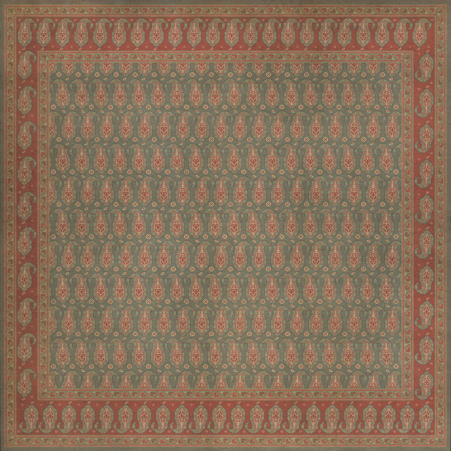 Persian Bazaar - Kintala - Mora 96x96 Vintage Vinyl Floorcloth