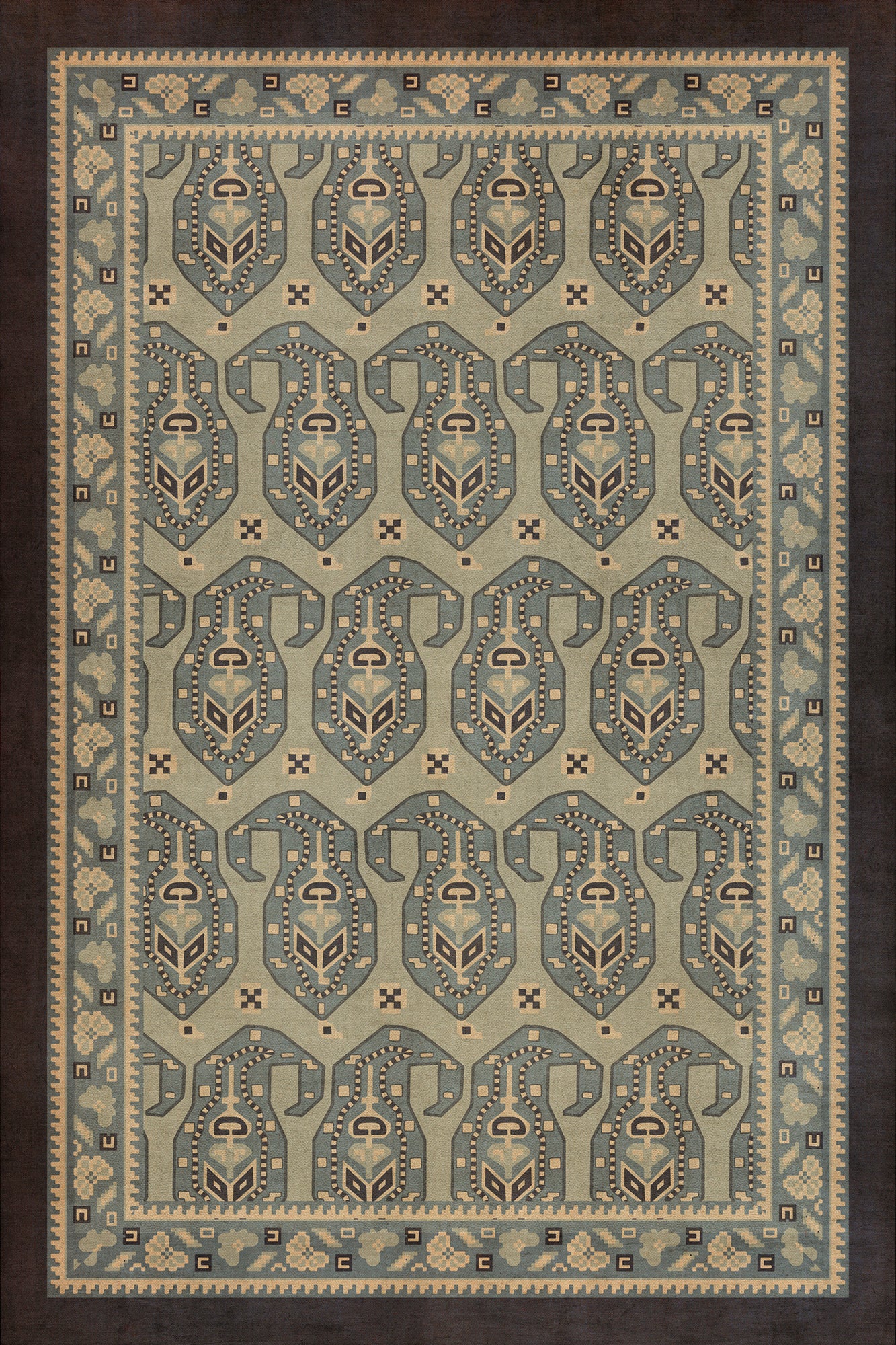 Persian Bazaar - Kintala - Nivasi 20x30 Vintage Vinyl Floorcloth