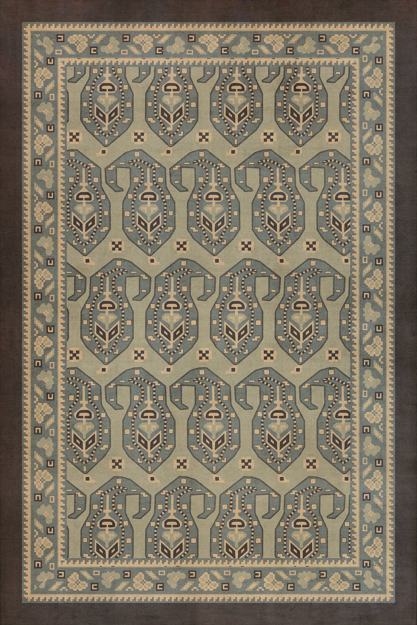 Persian Bazaar - Kintala - Nivasi 24x36 Vintage Vinyl Floorcloth