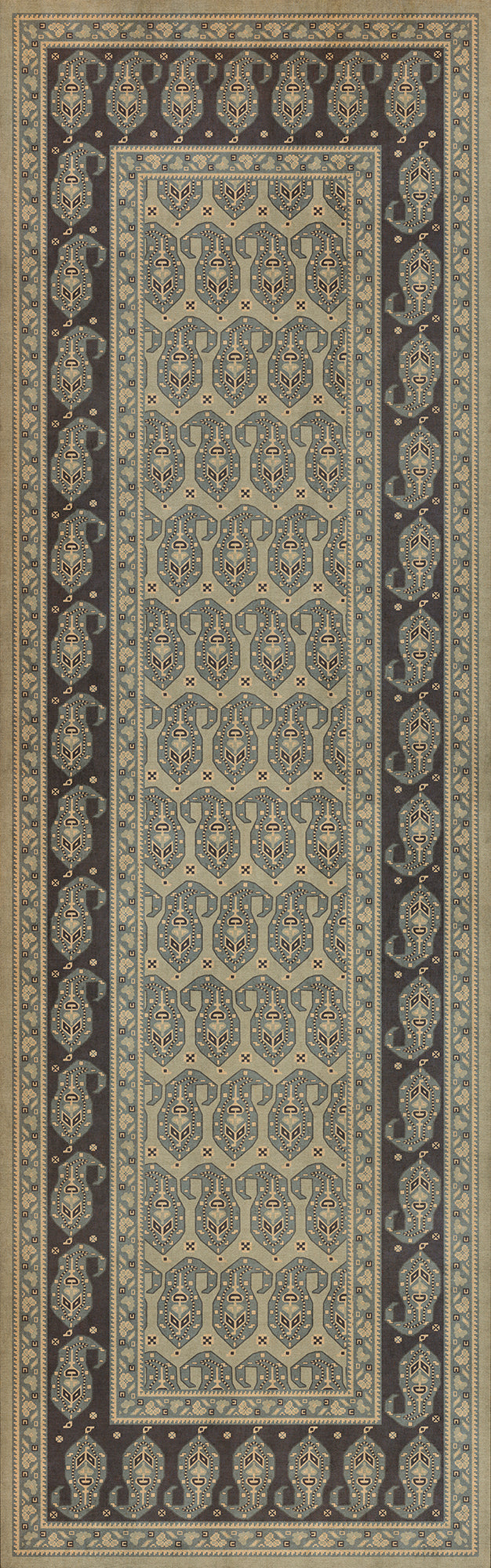 Persian Bazaar - Kintala - Nivasi 36x115 Vintage Vinyl Floorcloth