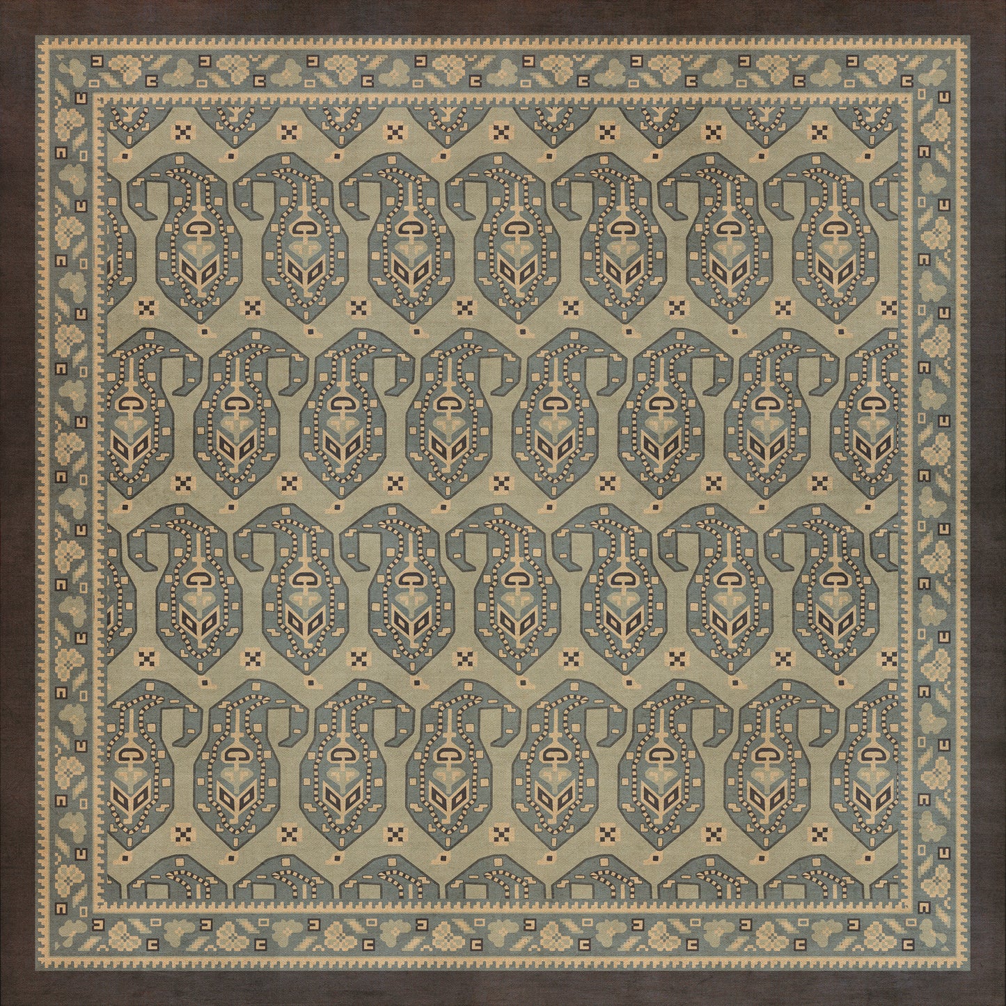 Persian Bazaar - Kintala - Nivasi 36x36 Vintage Vinyl Floorcloth