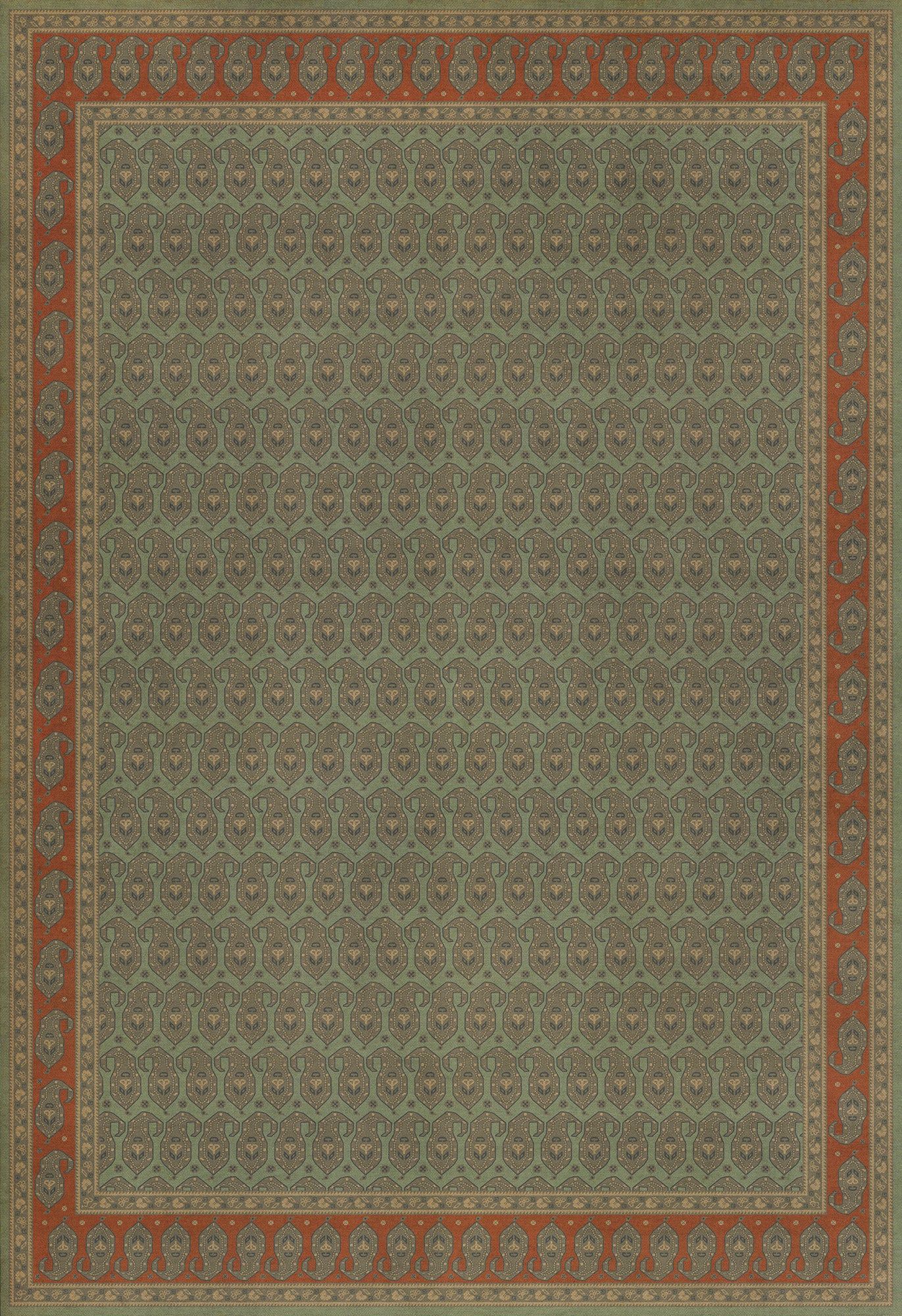 Persian Bazaar - Kintala - Nuri 96x140 Vintage Vinyl Floorcloth