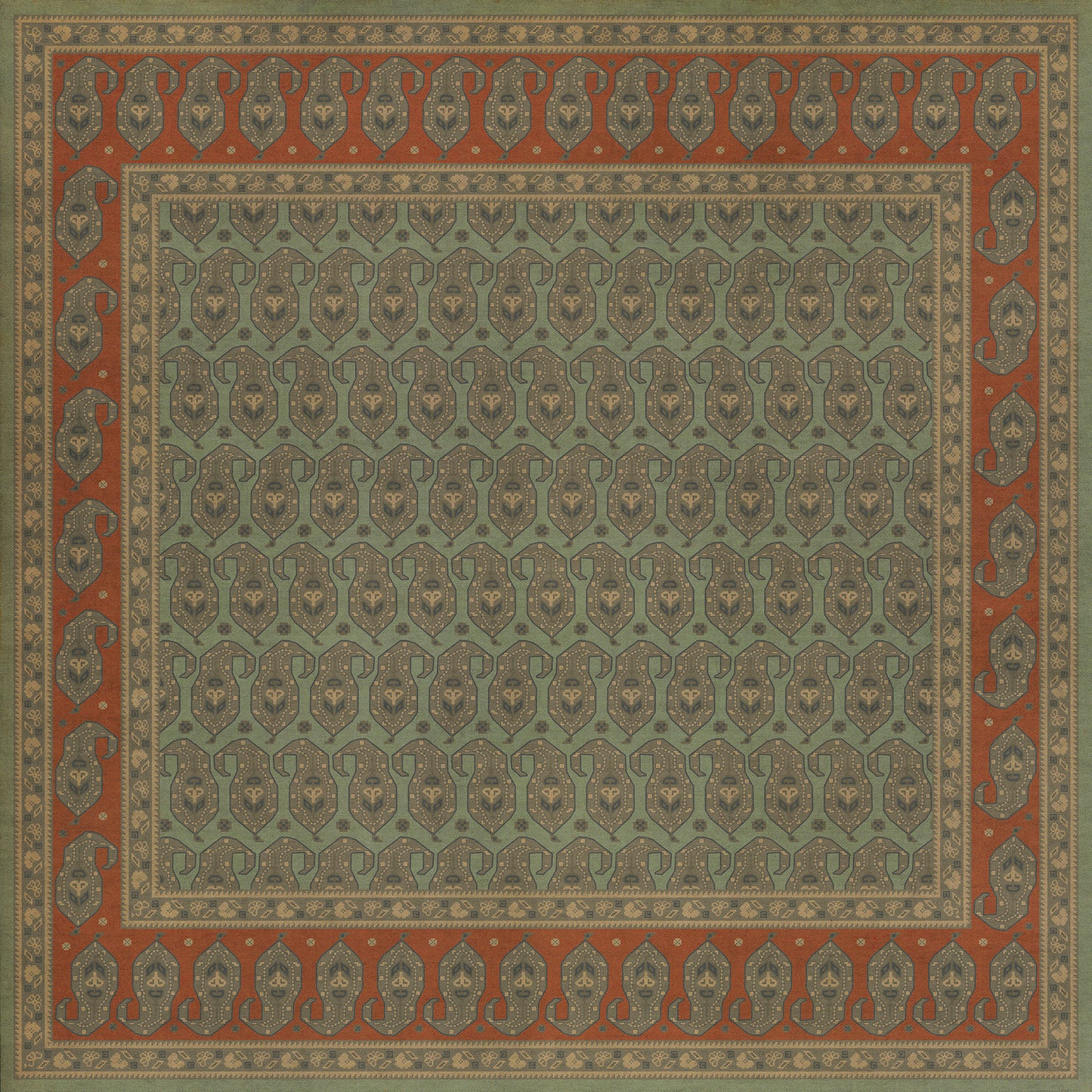 Persian Bazaar - Kintala - Nuri 72x72 Vintage Vinyl Floorcloth