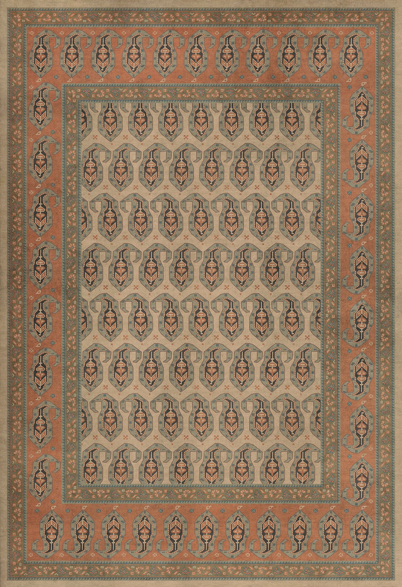 Persian Bazaar - Kintala - Rakli 52x76 Vintage Vinyl Floorcloth
