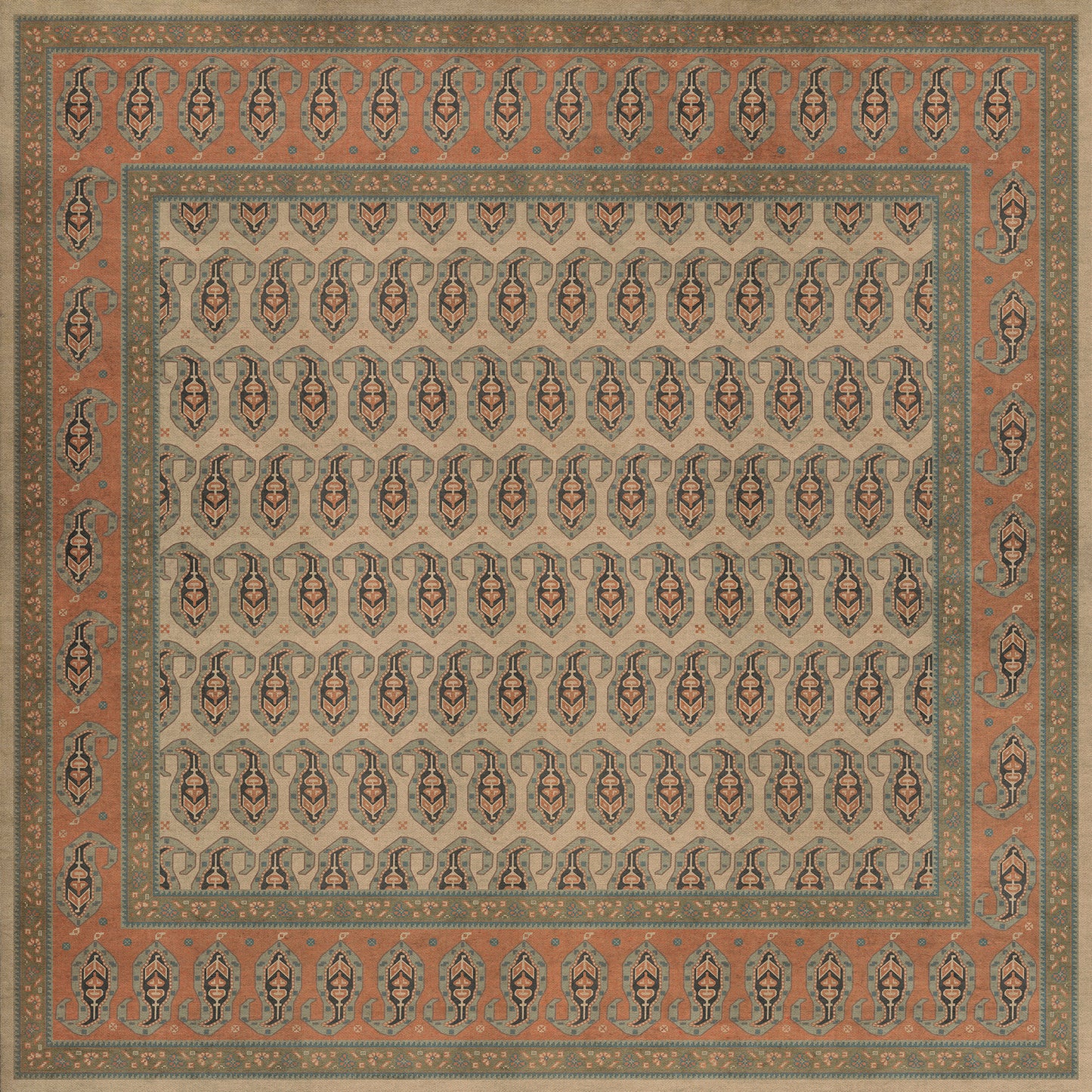 Persian Bazaar - Kintala - Rakli 72x72 Vintage Vinyl Floorcloth