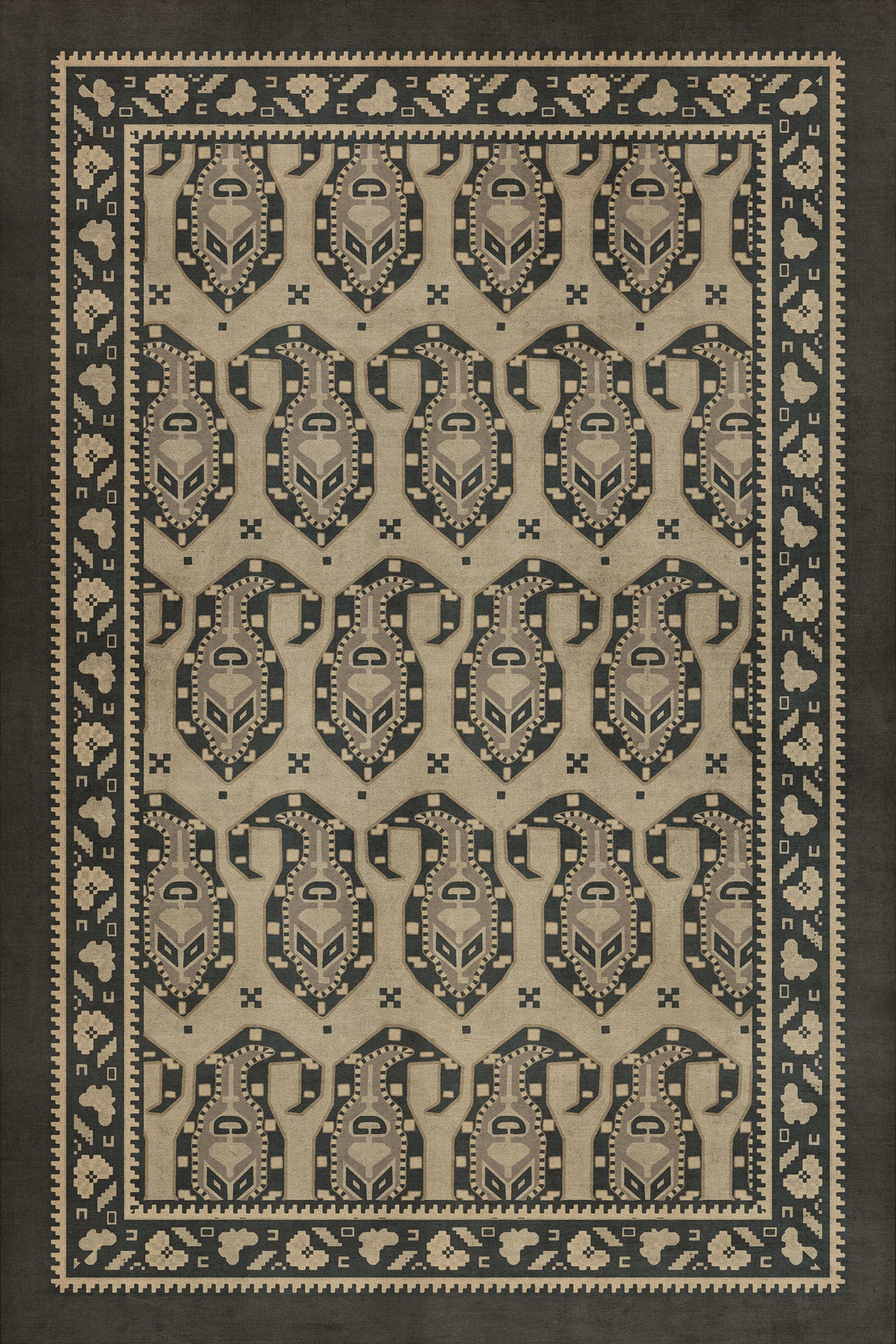 Persian Bazaar - Kintala - Spiuni 24x36 Vintage Vinyl Floorcloth