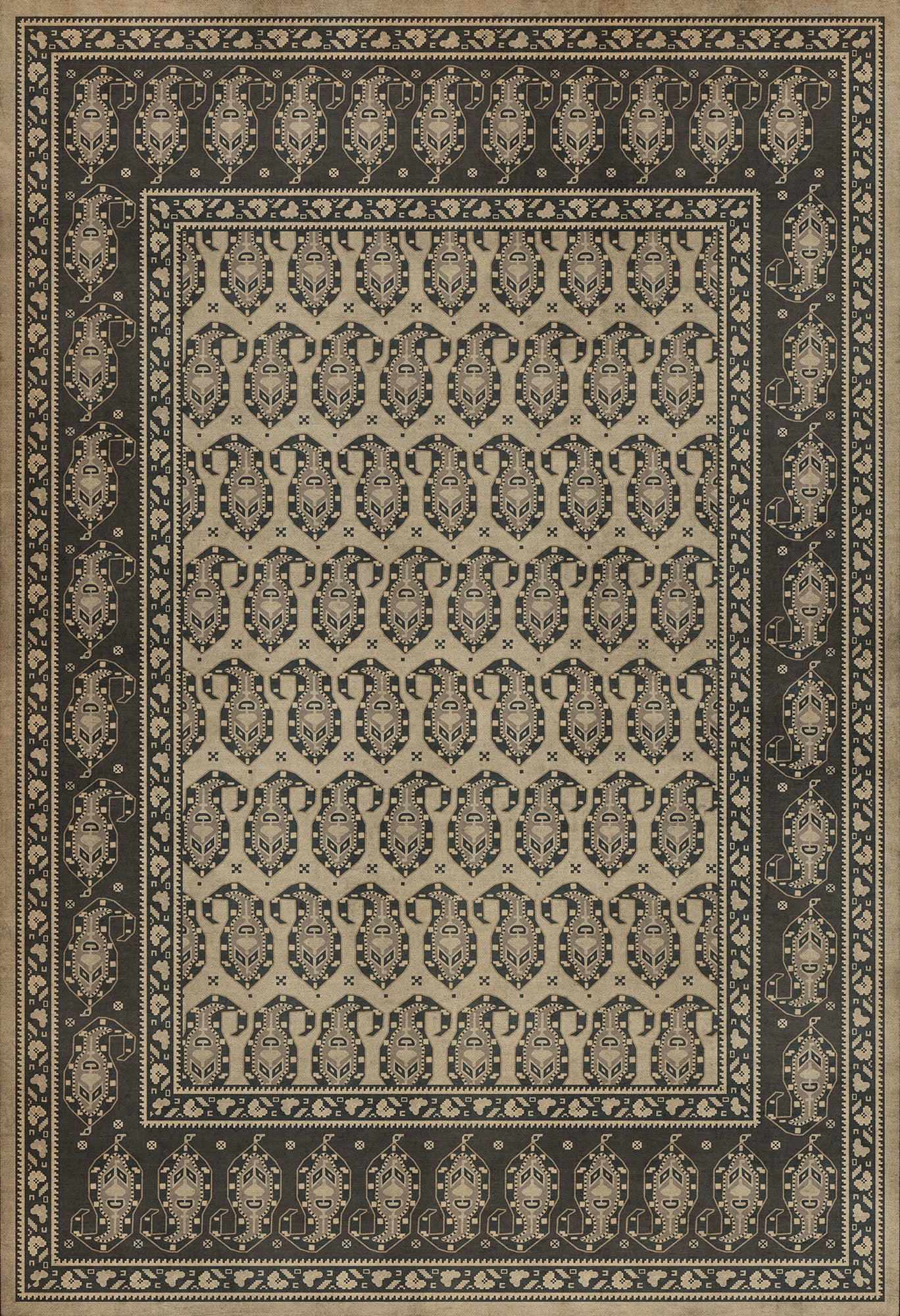 Persian Bazaar - Kintala - Spiuni 52x76 Vintage Vinyl Floorcloth