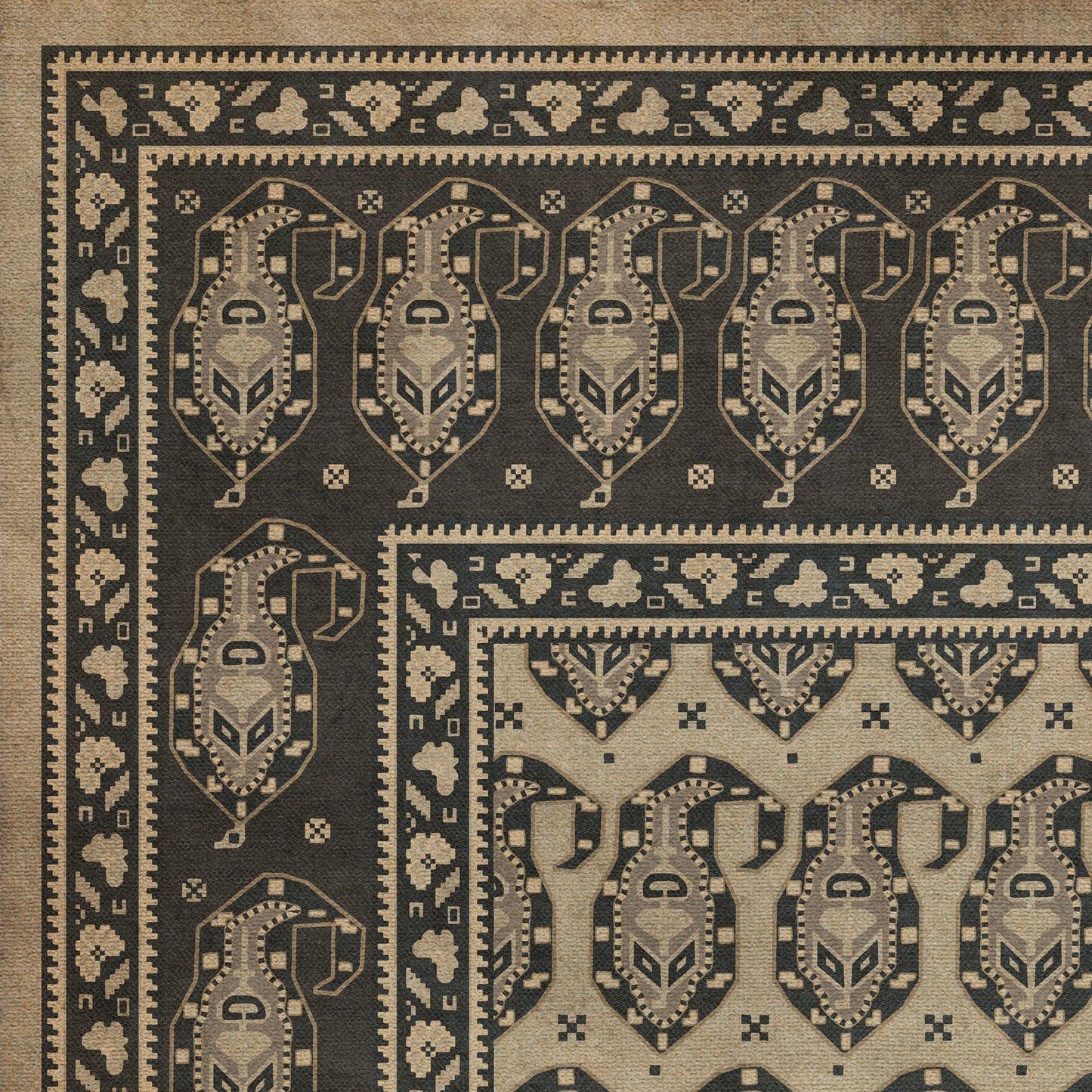 Persian Bazaar - Kintala - Spiuni 72x108 Vintage Vinyl Floorcloth