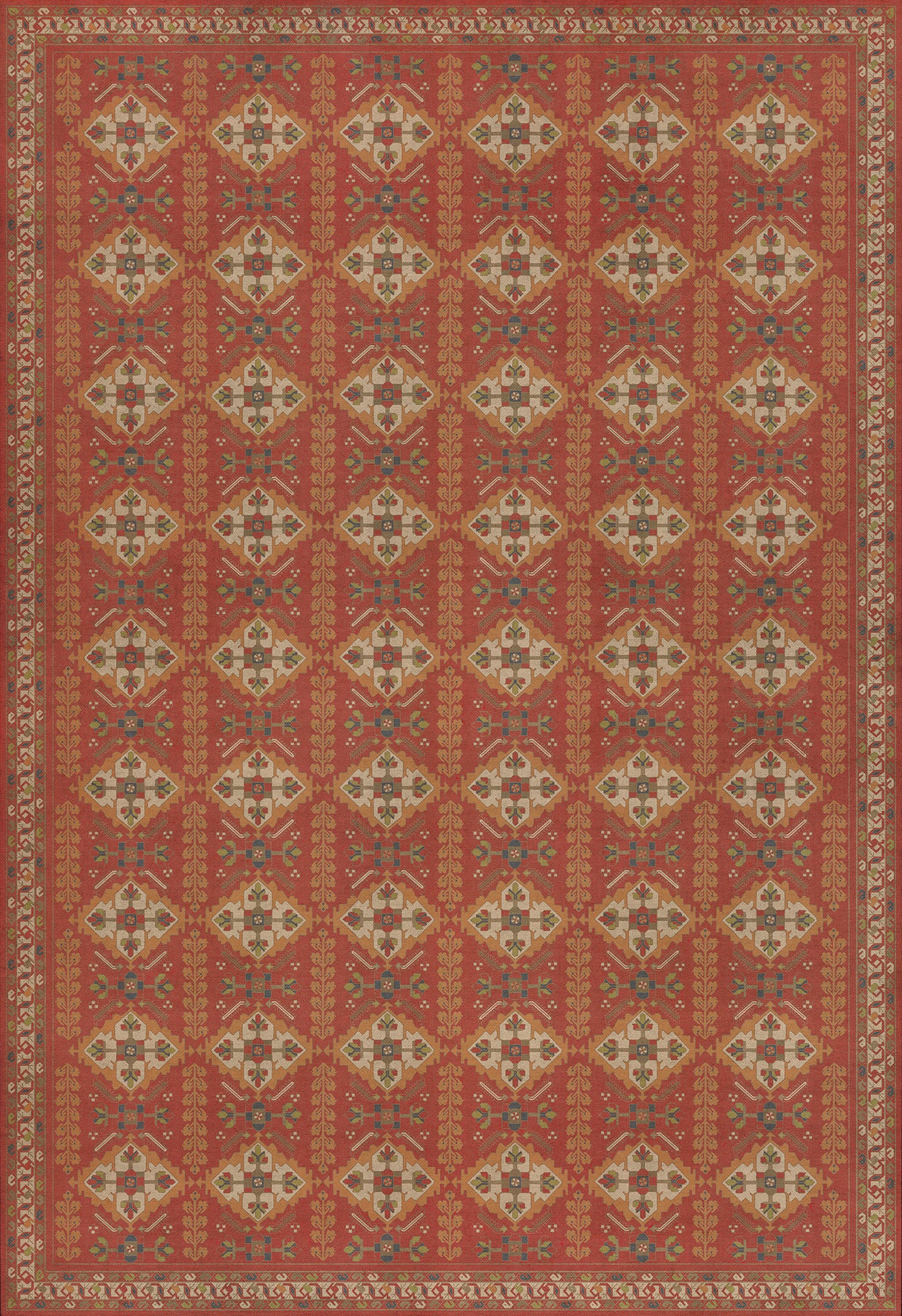 Persian Bazaar - Hamadan - Arkadas 120x175 Vintage Vinyl Floorcloth