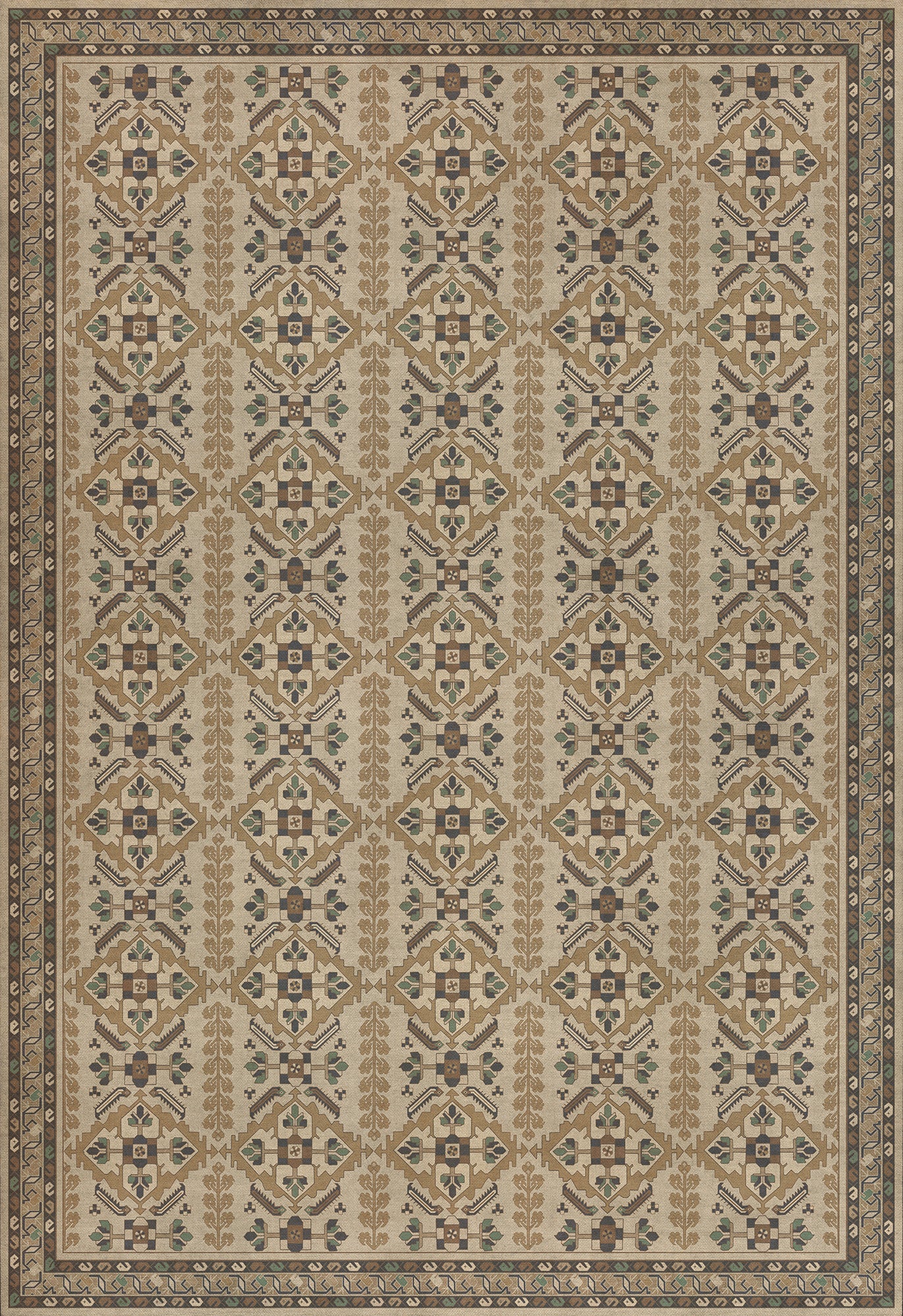 Persian Bazaar - Hamadan - Babayani 96x140 Vintage Vinyl Floorcloth