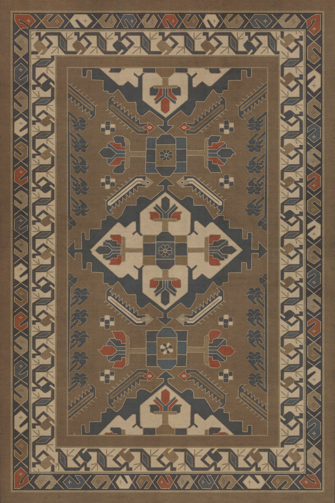 Persian Bazaar - Hamadan - Hadi 24x36 Vintage Vinyl Floorcloth