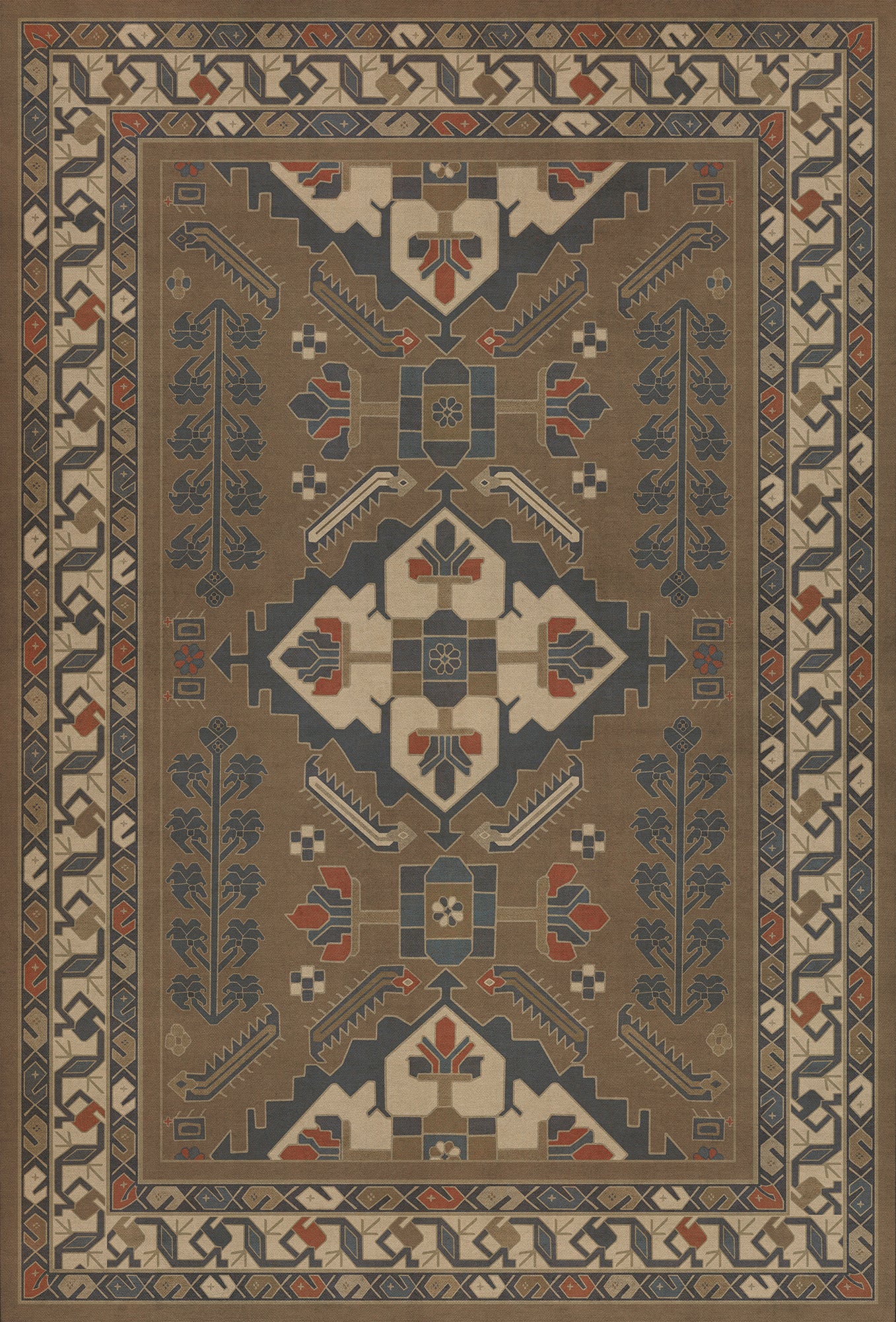 Persian Bazaar - Hamadan - Hadi 38x56 Vintage Vinyl Floorcloth