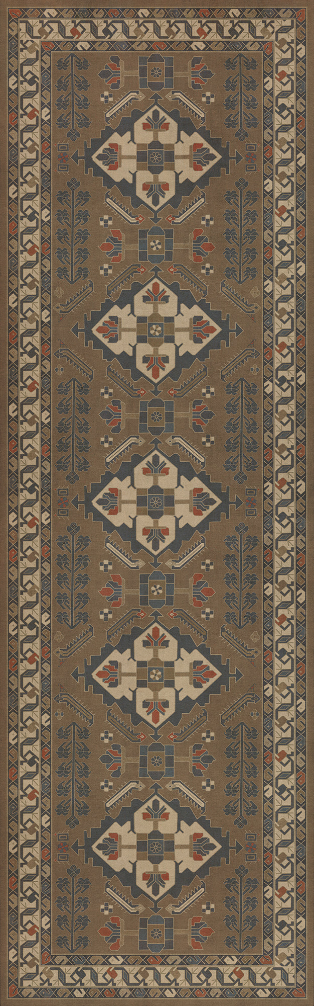 Persian Bazaar - Hamadan - Hadi 36x115 Vintage Vinyl Floorcloth