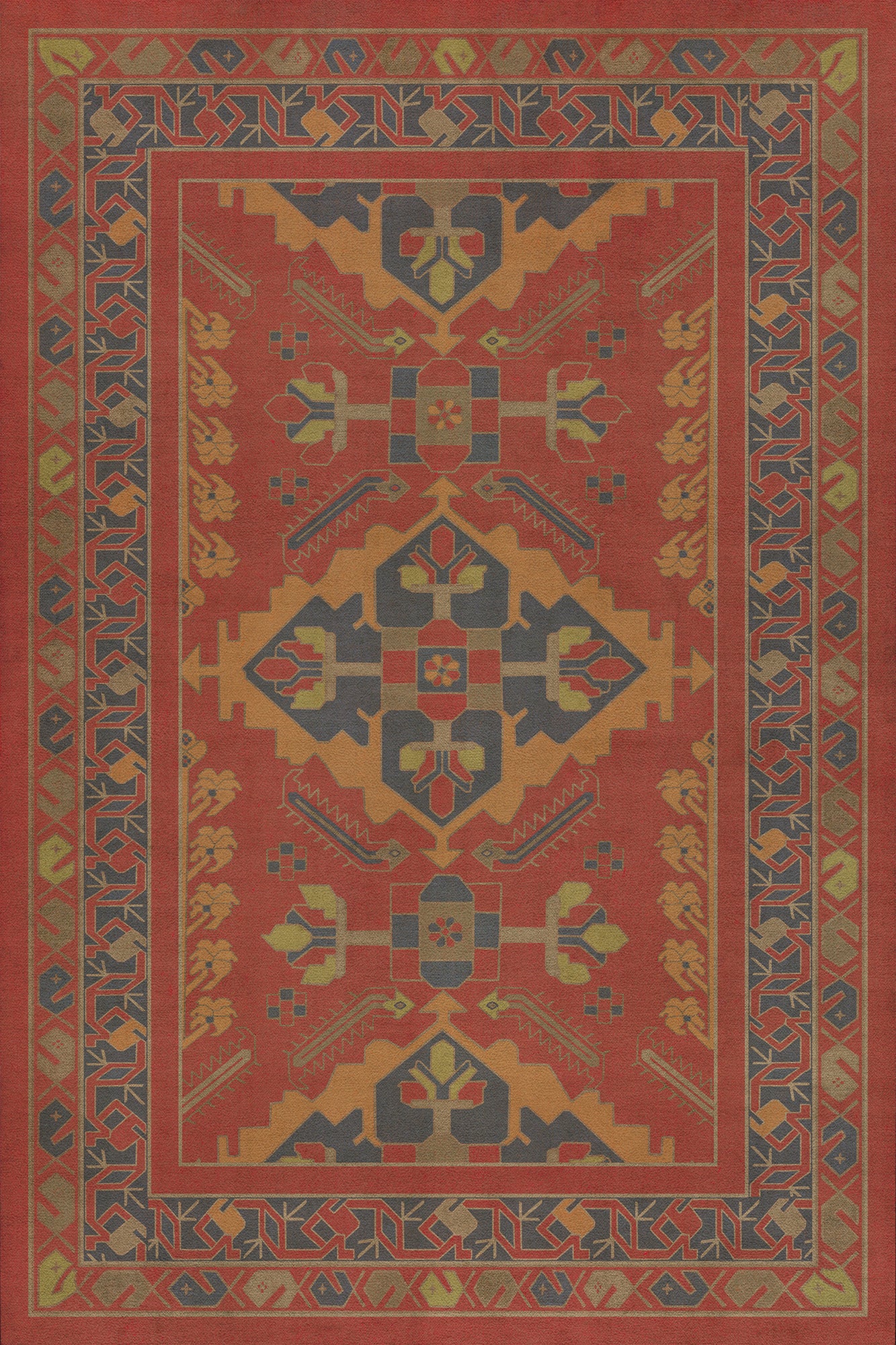 Persian Bazaar - Hamadan - Memnu 20x30 Vintage Vinyl Floorcloth