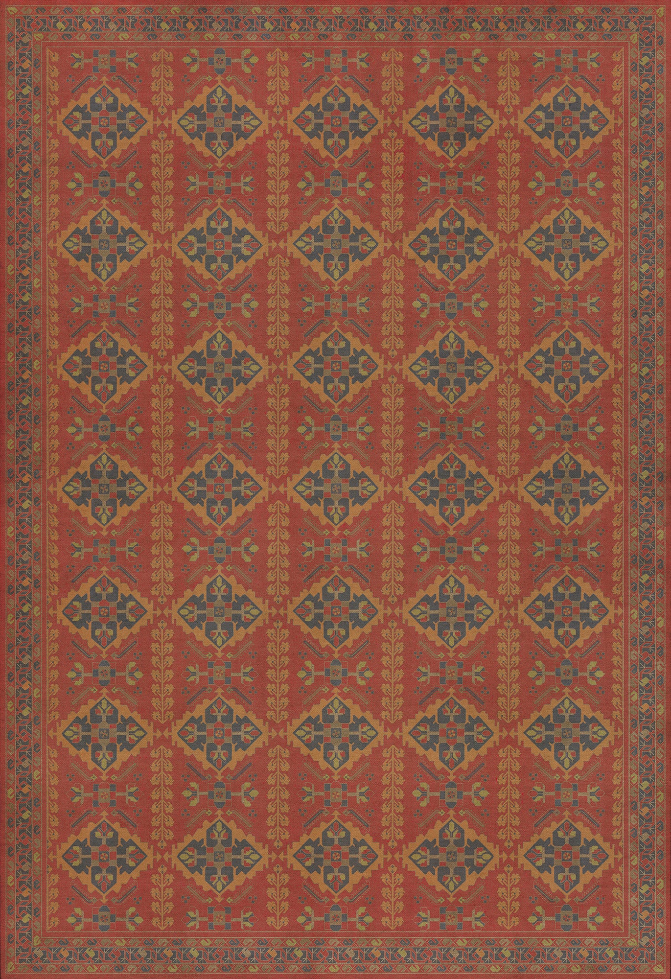 Persian Bazaar - Hamadan - Memnu 96x140 Vintage Vinyl Floorcloth