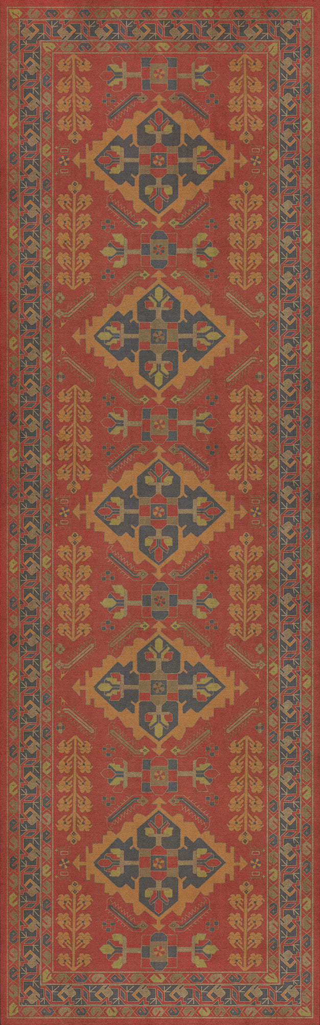 Persian Bazaar - Hamadan - Memnu 36x115 Vintage Vinyl Floorcloth