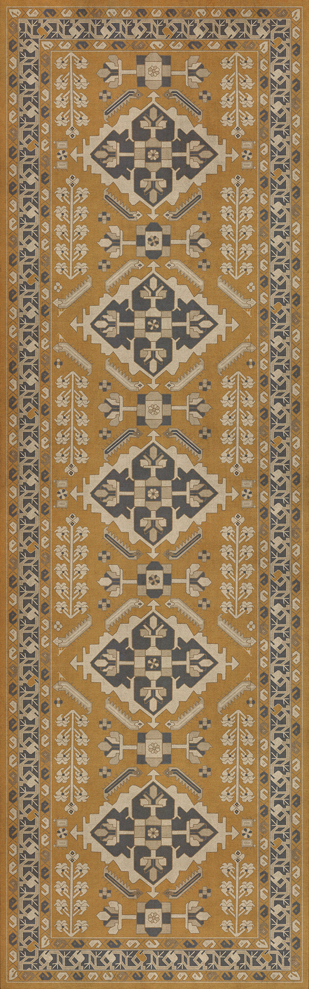 Persian Bazaar - Hamadan - Noor 36x115 Vintage Vinyl Floorcloth