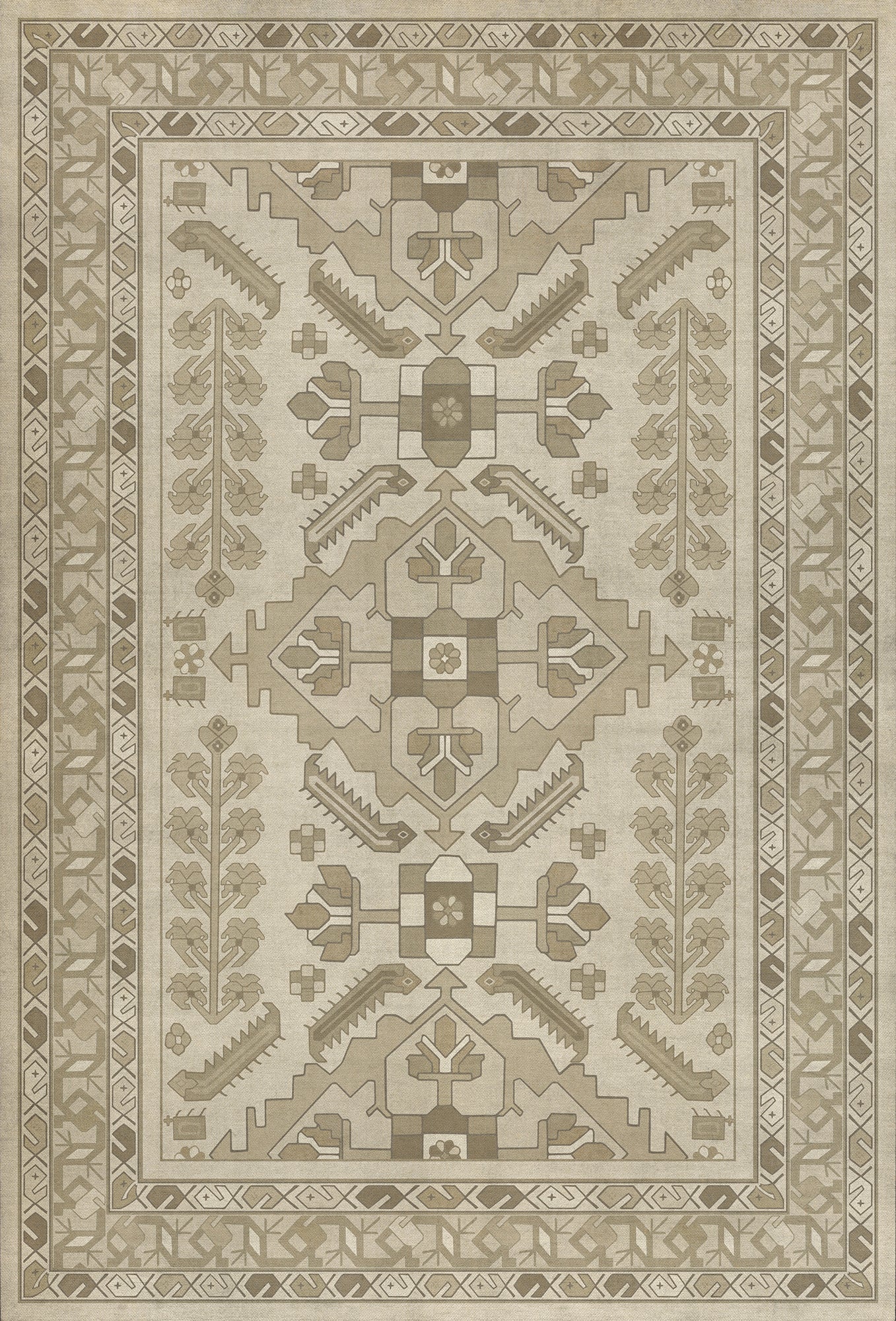 Persian Bazaar - Hamadan - Yasmine 38x56 Vintage Vinyl Floorcloth