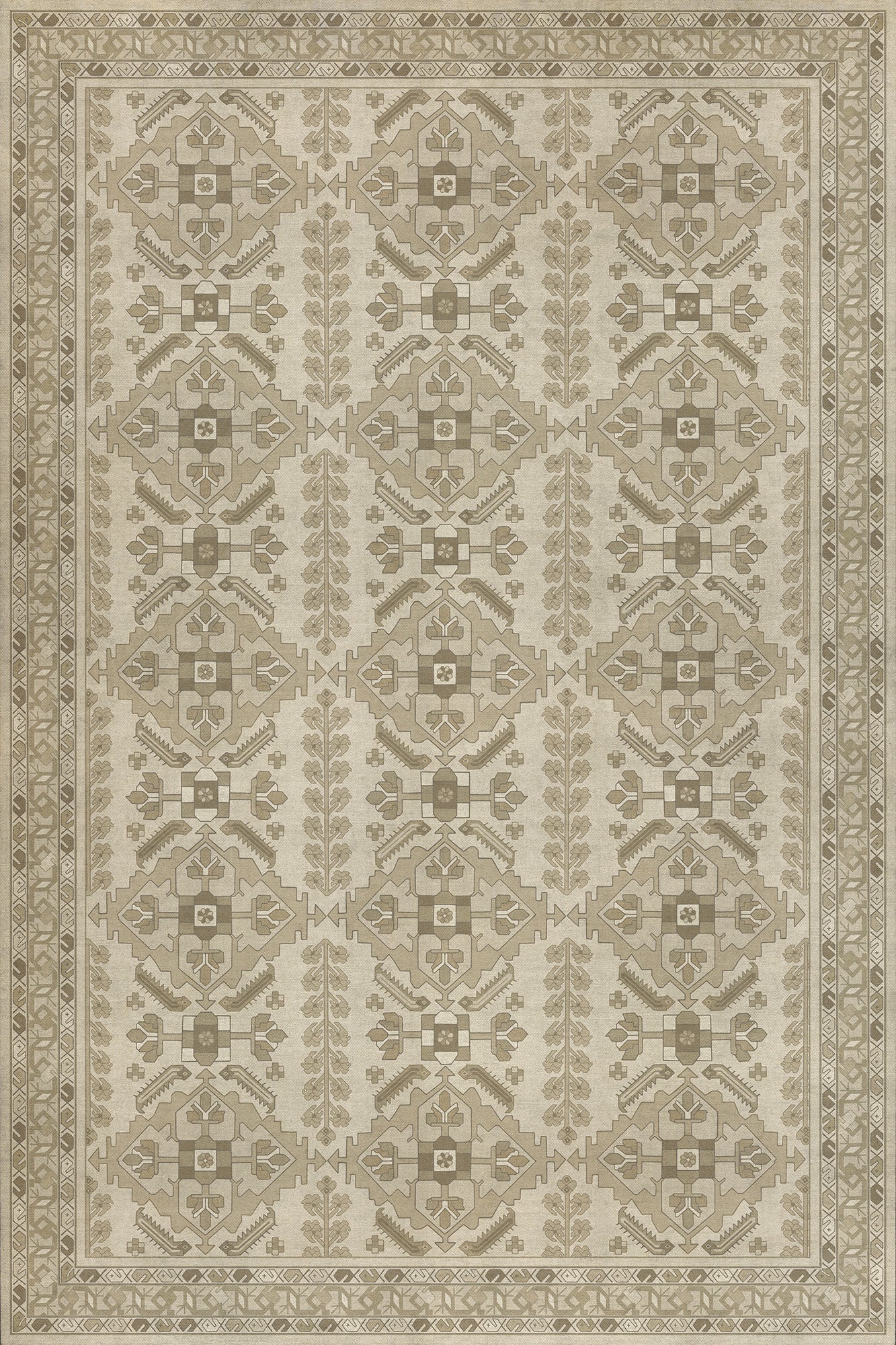 Persian Bazaar - Hamadan - Yasmine 72x108 Vintage Vinyl Floorcloth