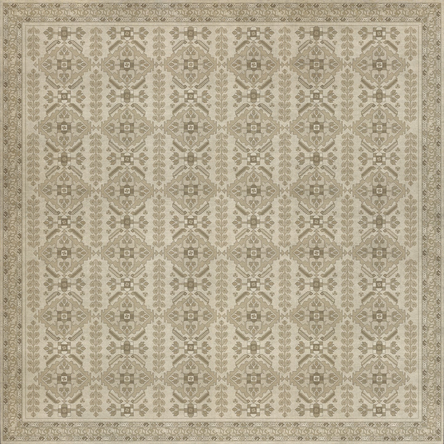 Persian Bazaar - Hamadan - Yasmine 120x120 Vintage Vinyl Floorcloth