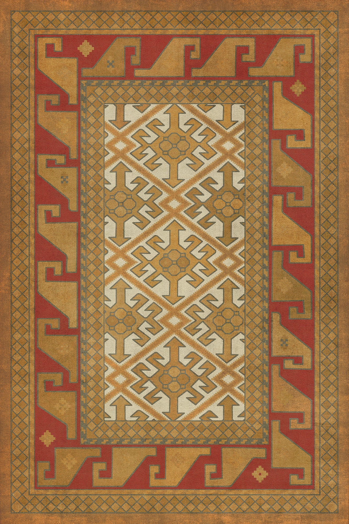 Persian Bazaar - Daghestan - Oolibka 20x30 Vintage Vinyl Floorcloth