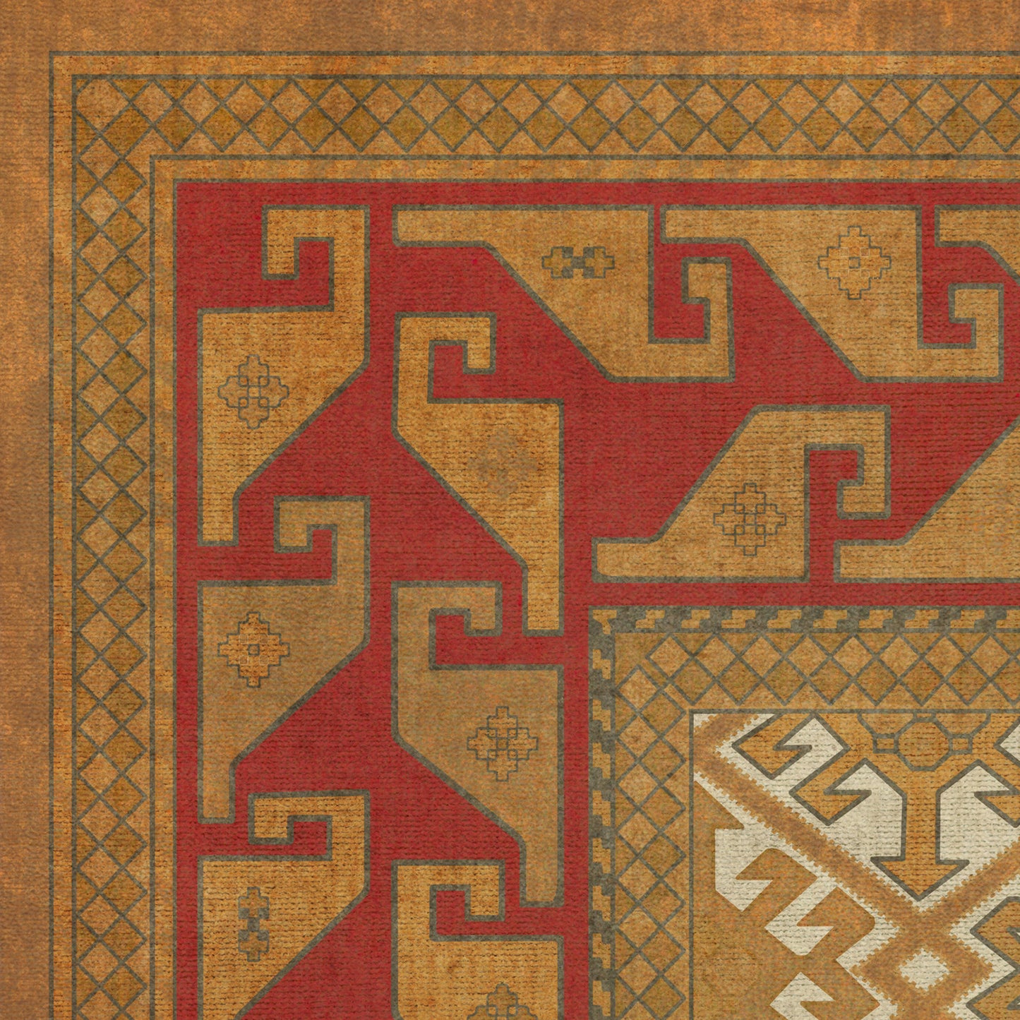 Persian Bazaar - Daghestan - Oolibka 72x108 Vintage Vinyl Floorcloth