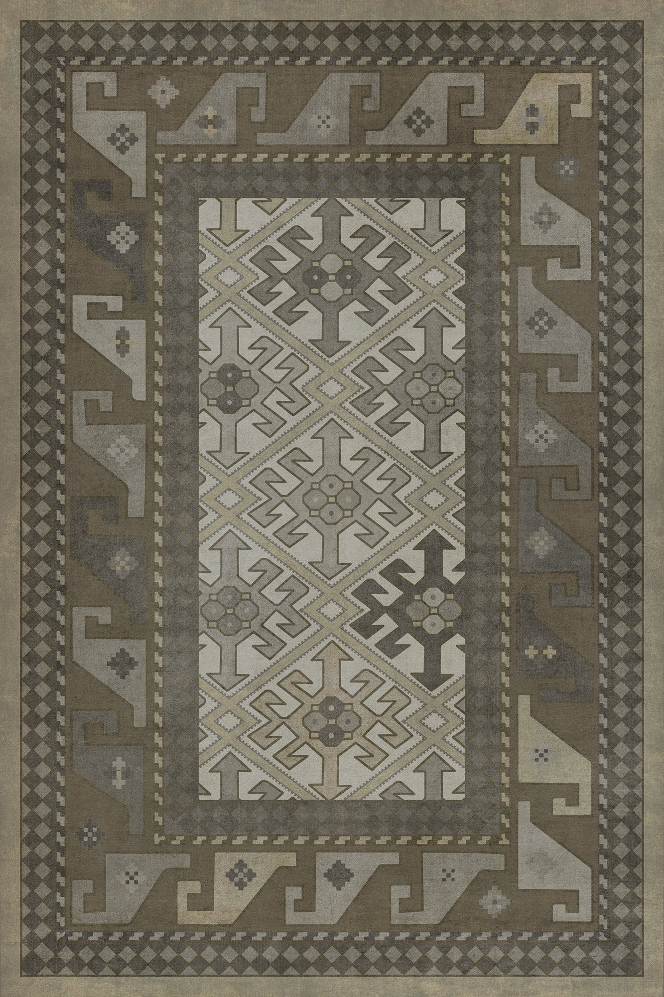 Persian Bazaar - Daghestan - Vokzal 24x36 Vintage Vinyl Floorcloth