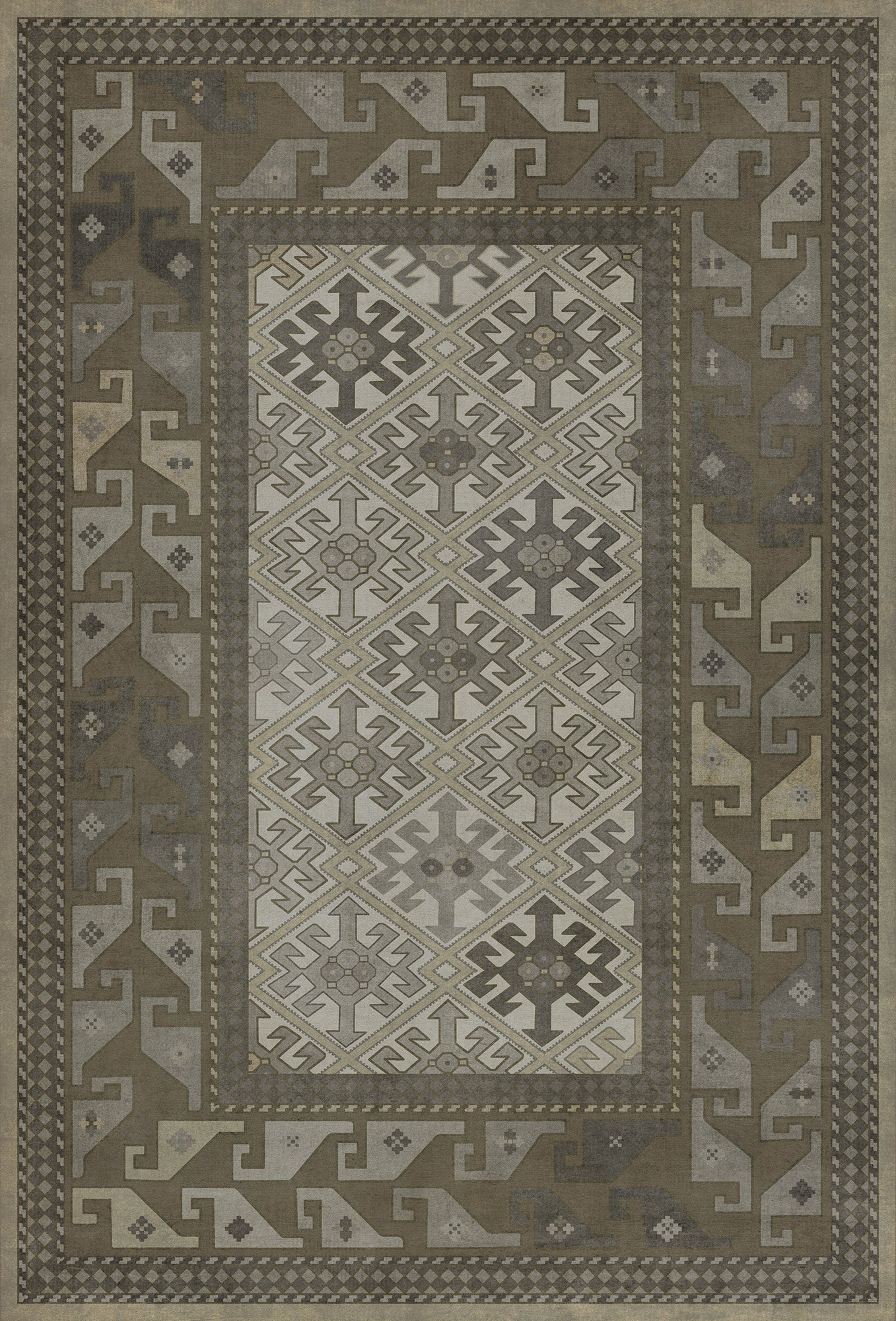 Persian Bazaar - Daghestan - Vokzal 38x56 Vintage Vinyl Floorcloth
