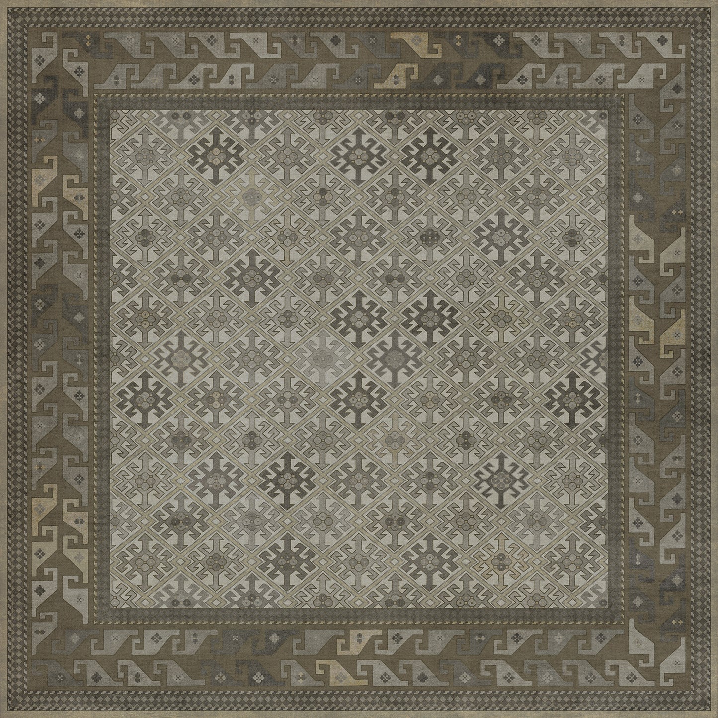 Persian Bazaar - Daghestan - Vokzal 72x72 Vintage Vinyl Floorcloth