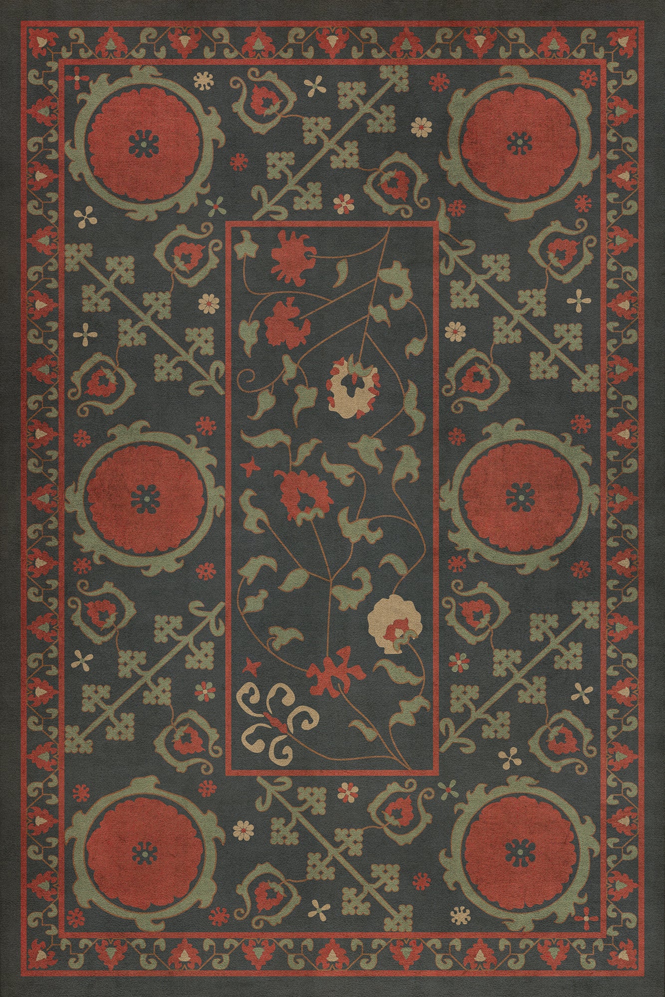 Persian Bazaar - Samarkand - Anora 20x30 Vintage Vinyl Floorcloth