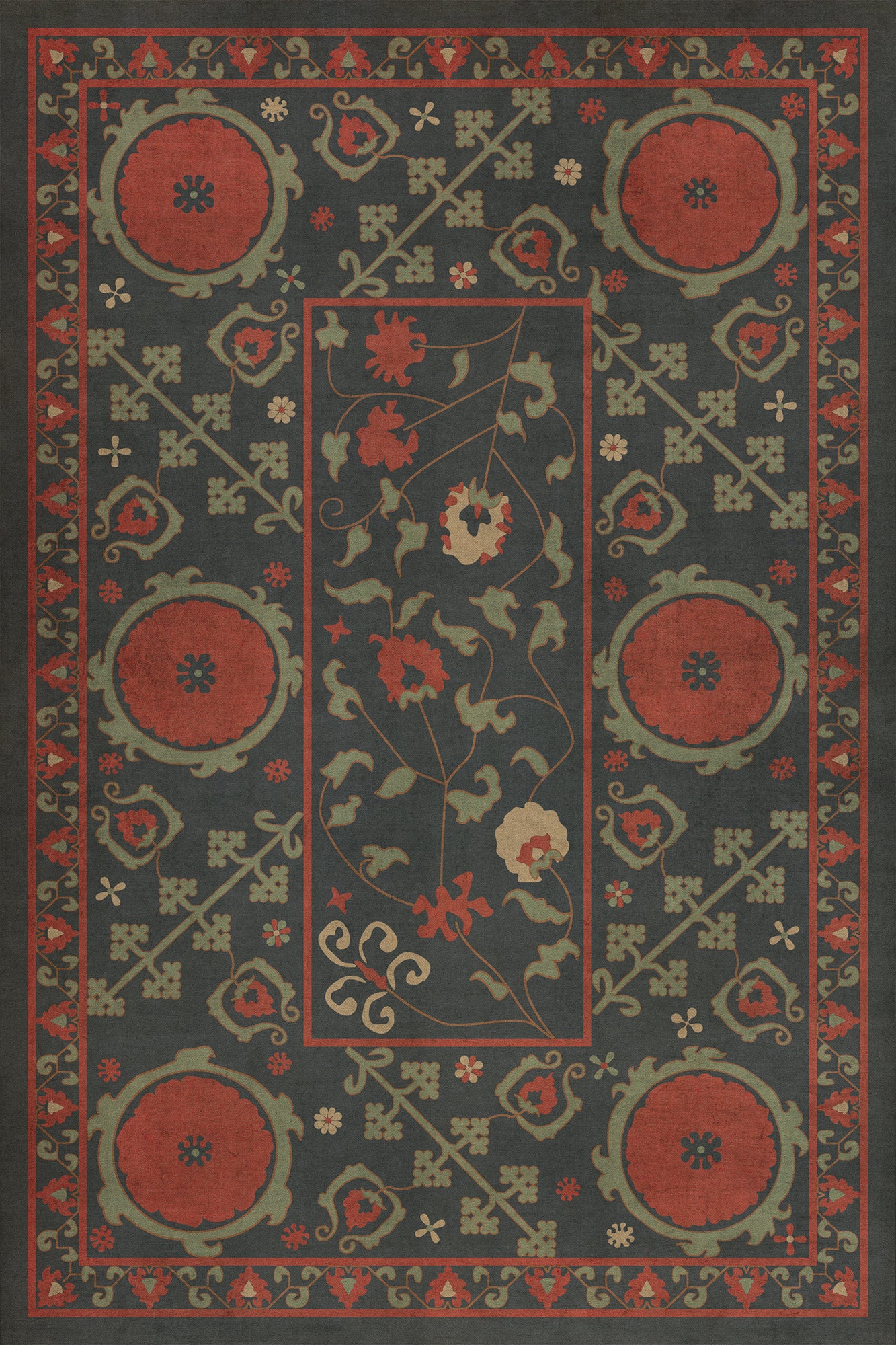 Persian Bazaar - Samarkand - Anora 24x36 Vintage Vinyl Floorcloth