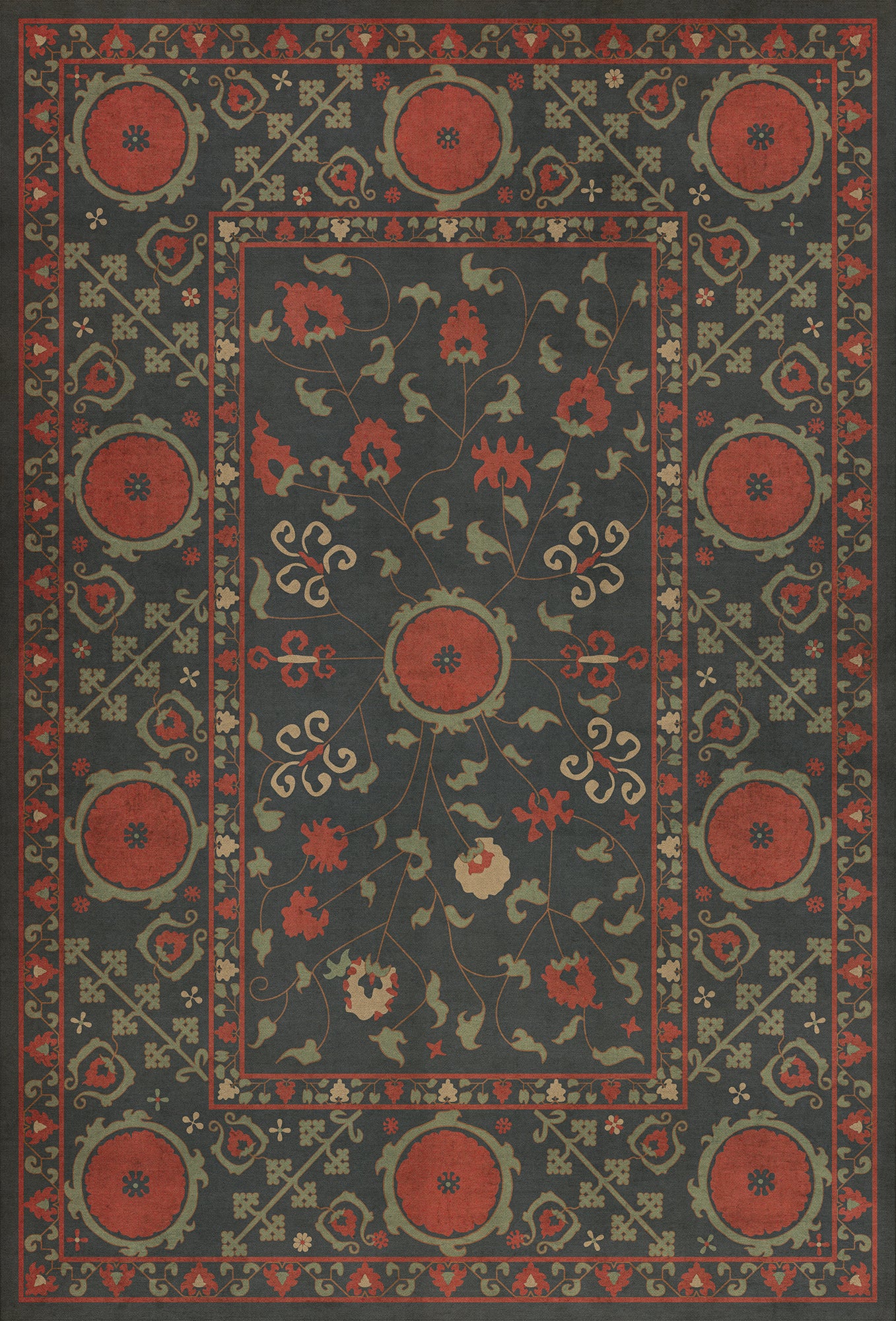 Persian Bazaar - Samarkand - Anora 38x56 Vintage Vinyl Floorcloth