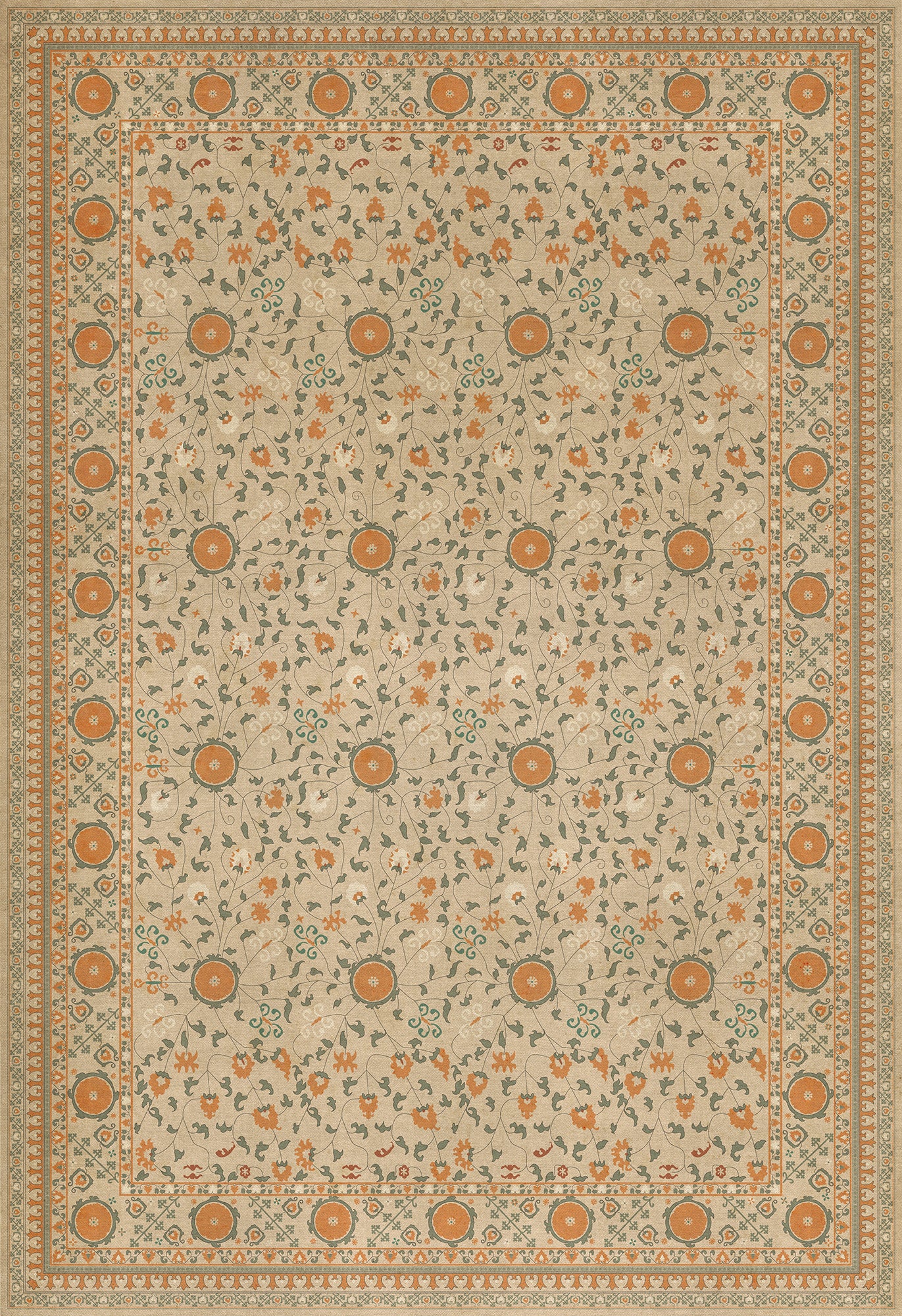 Persian Bazaar - Samarkand - Bahora 96x140 Vintage Vinyl Floorcloth