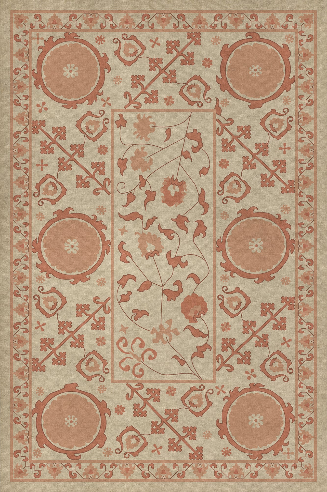 Persian Bazaar - Samarkand - Gazal 24x36 Vintage Vinyl Floorcloth