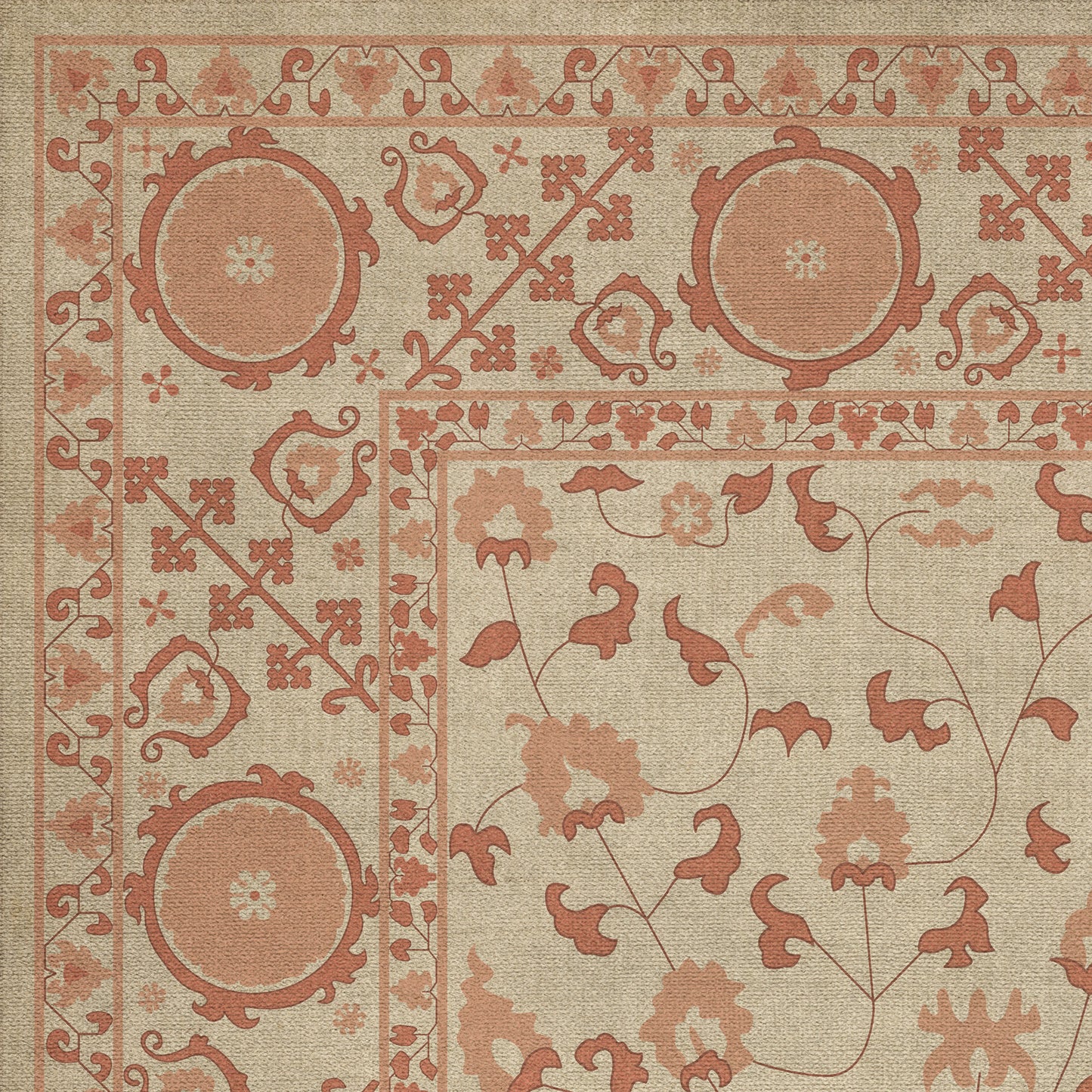 Persian Bazaar - Samarkand - Gazal 72x108 Vintage Vinyl Floorcloth