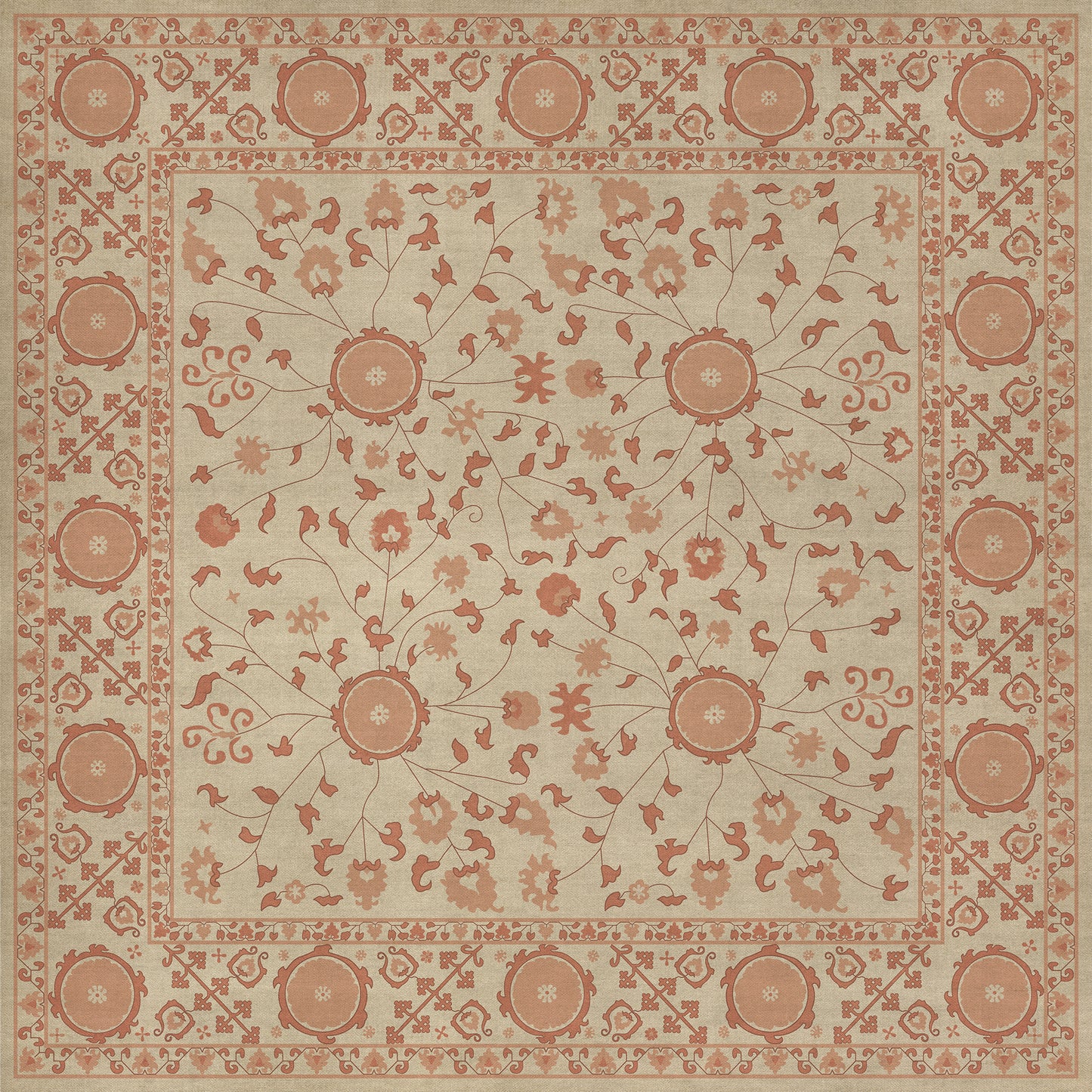 Persian Bazaar - Samarkand - Gazal 60x60 Vintage Vinyl Floorcloth