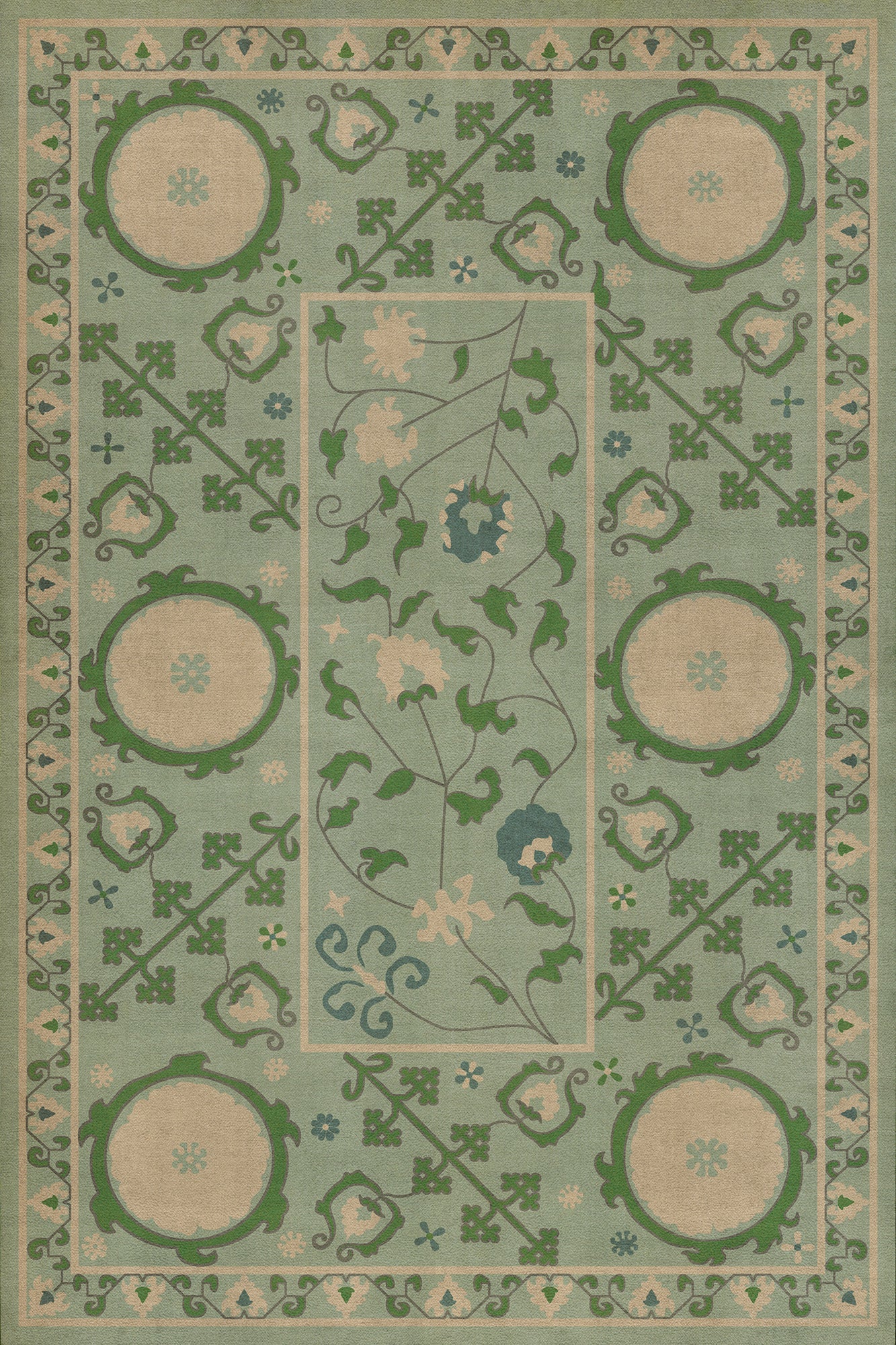Persian Bazaar - Samarkand - Jonona 20x30 Vintage Vinyl Floorcloth