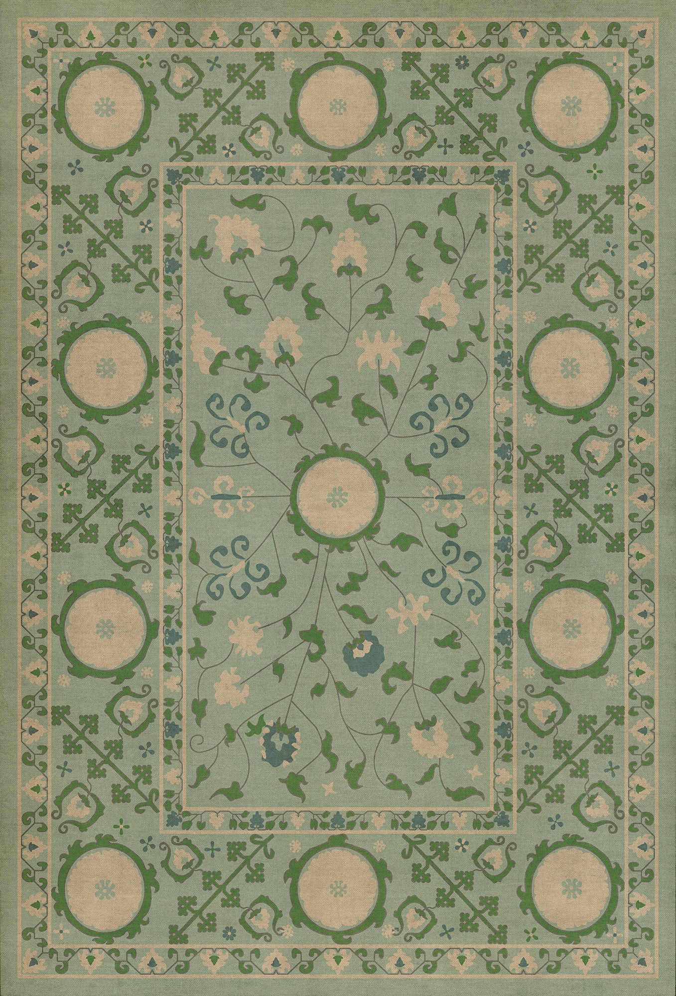 Persian Bazaar - Samarkand - Jonona 38x56 Vintage Vinyl Floorcloth