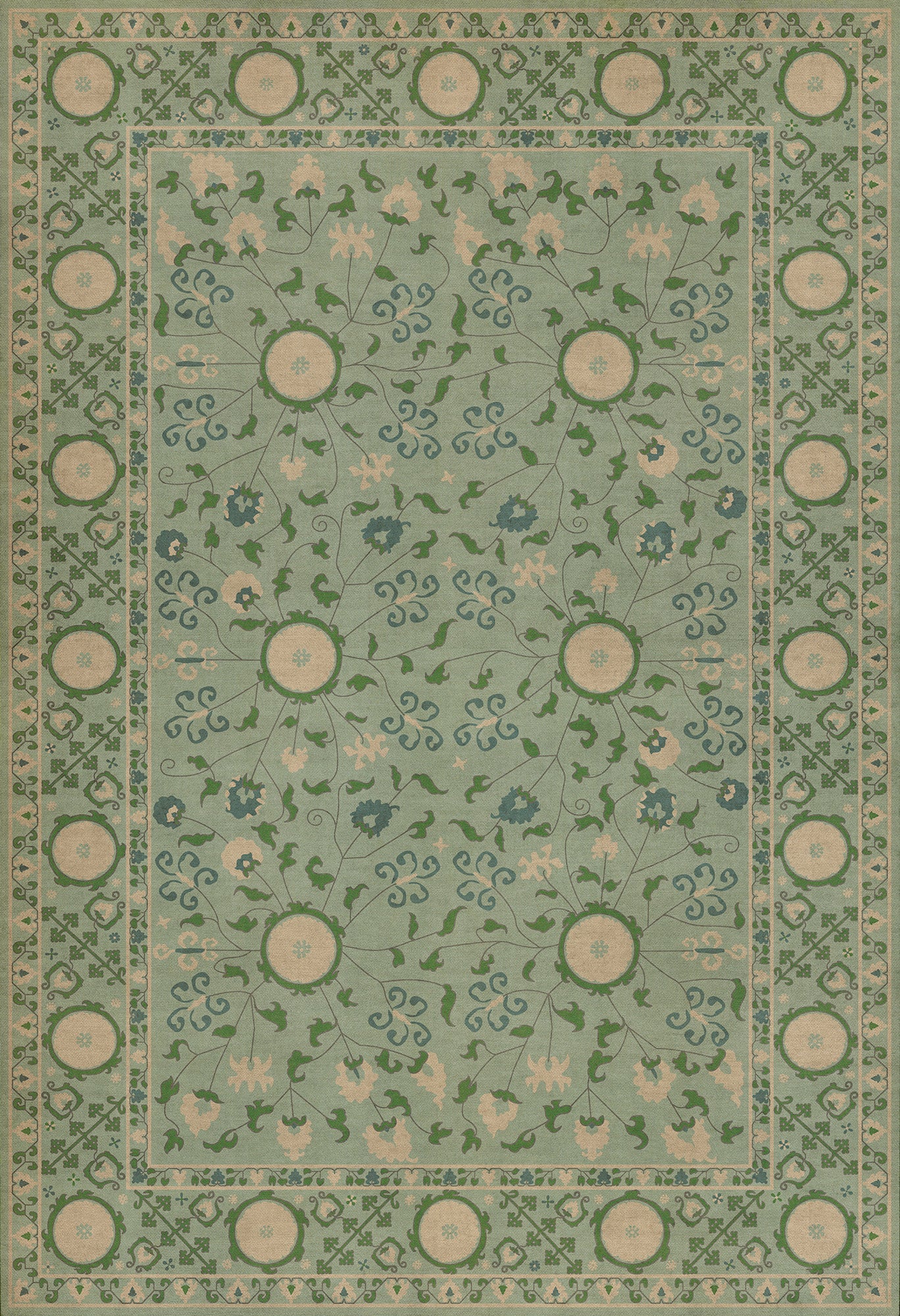 Persian Bazaar - Samarkand - Jonona 52x76 Vintage Vinyl Floorcloth