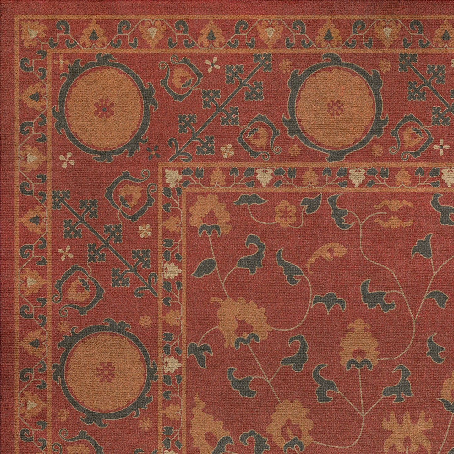 Persian Bazaar - Samarkand - Lola 72x108 Vintage Vinyl Floorcloth
