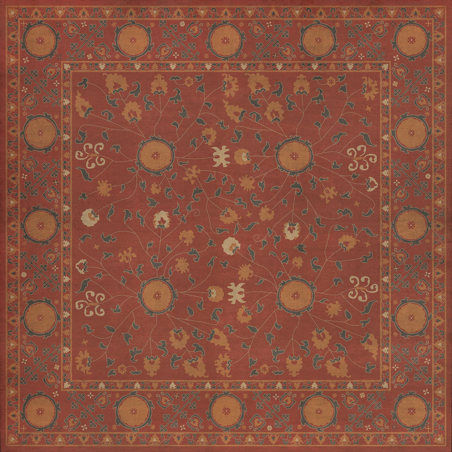 Persian Bazaar - Samarkand - Lola 60x60 Vintage Vinyl Floorcloth