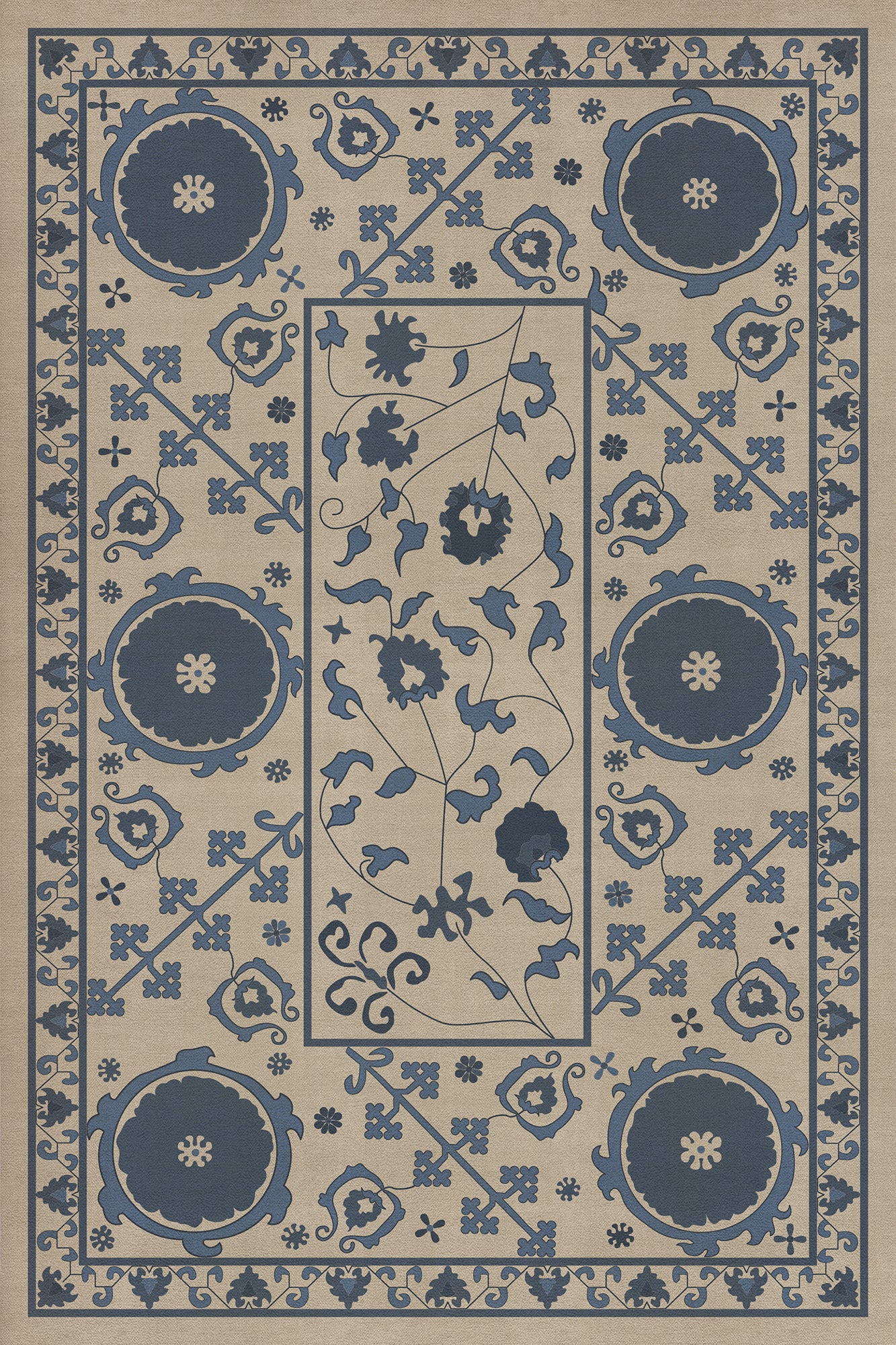 Persian Bazaar - Samarkand - Okean 20x30 Vintage Vinyl Floorcloth
