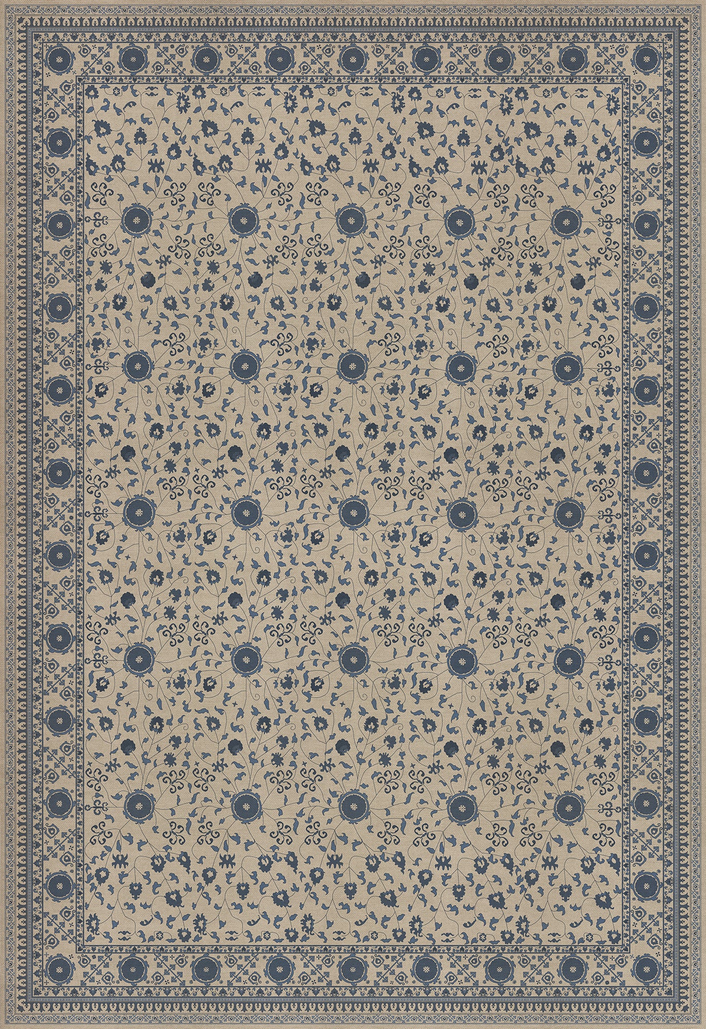 Persian Bazaar - Samarkand - Okean 120x175 Vintage Vinyl Floorcloth